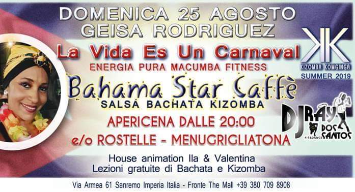 Domenica 25 "La Vida Es Un Carnaval" con Geisa Rodriguez
