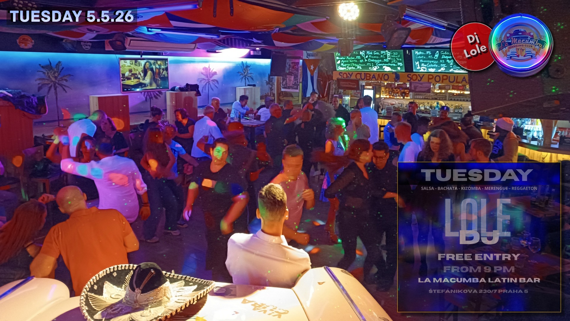 Tuesday Latin night Free entry DJ Lole 🔥