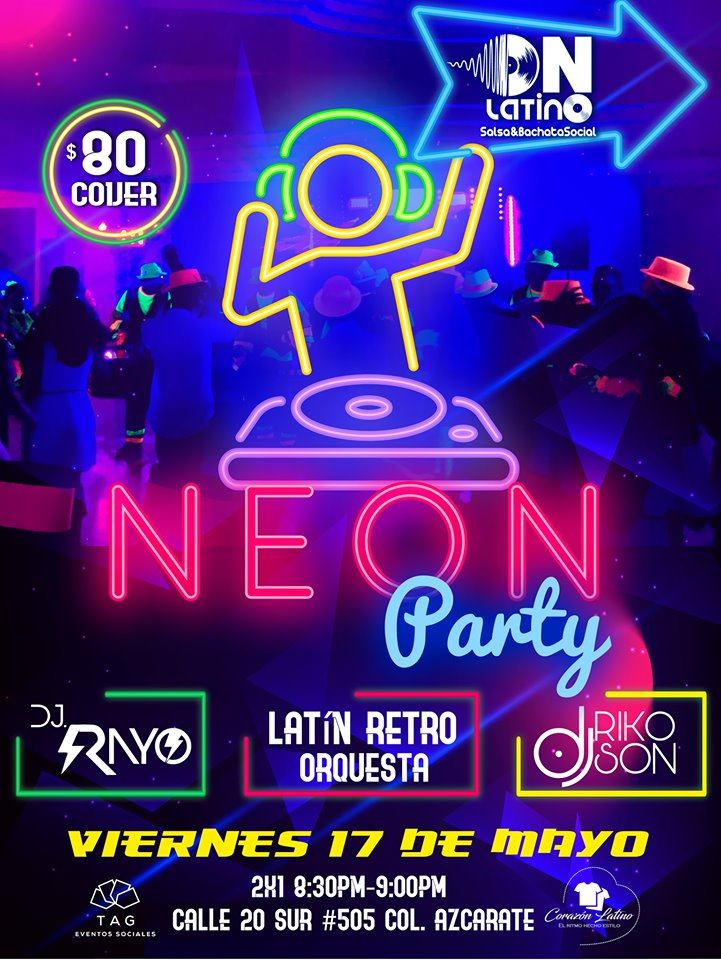 Onlatino "Neon Party" Eventos Sociales TAG