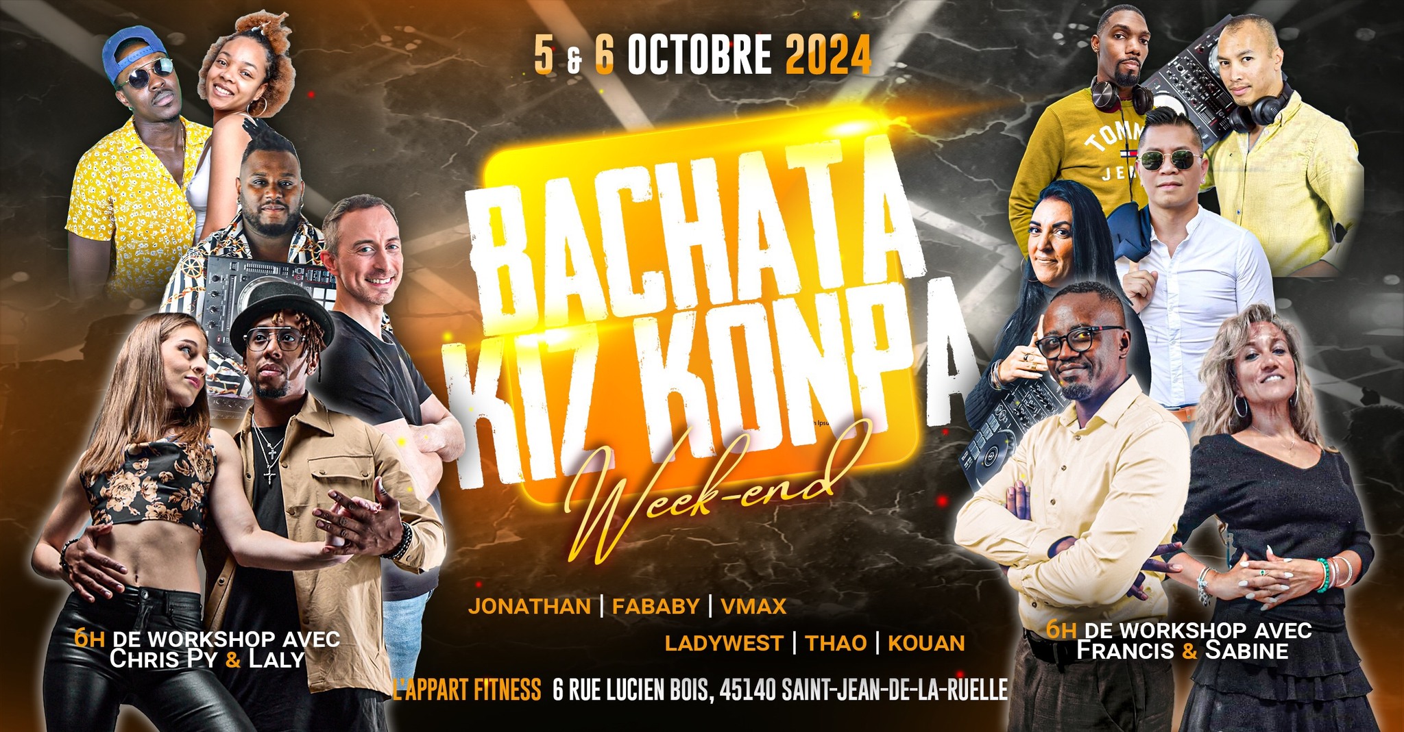 WEEK-END Bachata Kiz Konpa + ChrisPy et Laly Vs Francis et Sabine KIZOMBA BOOTCAMP