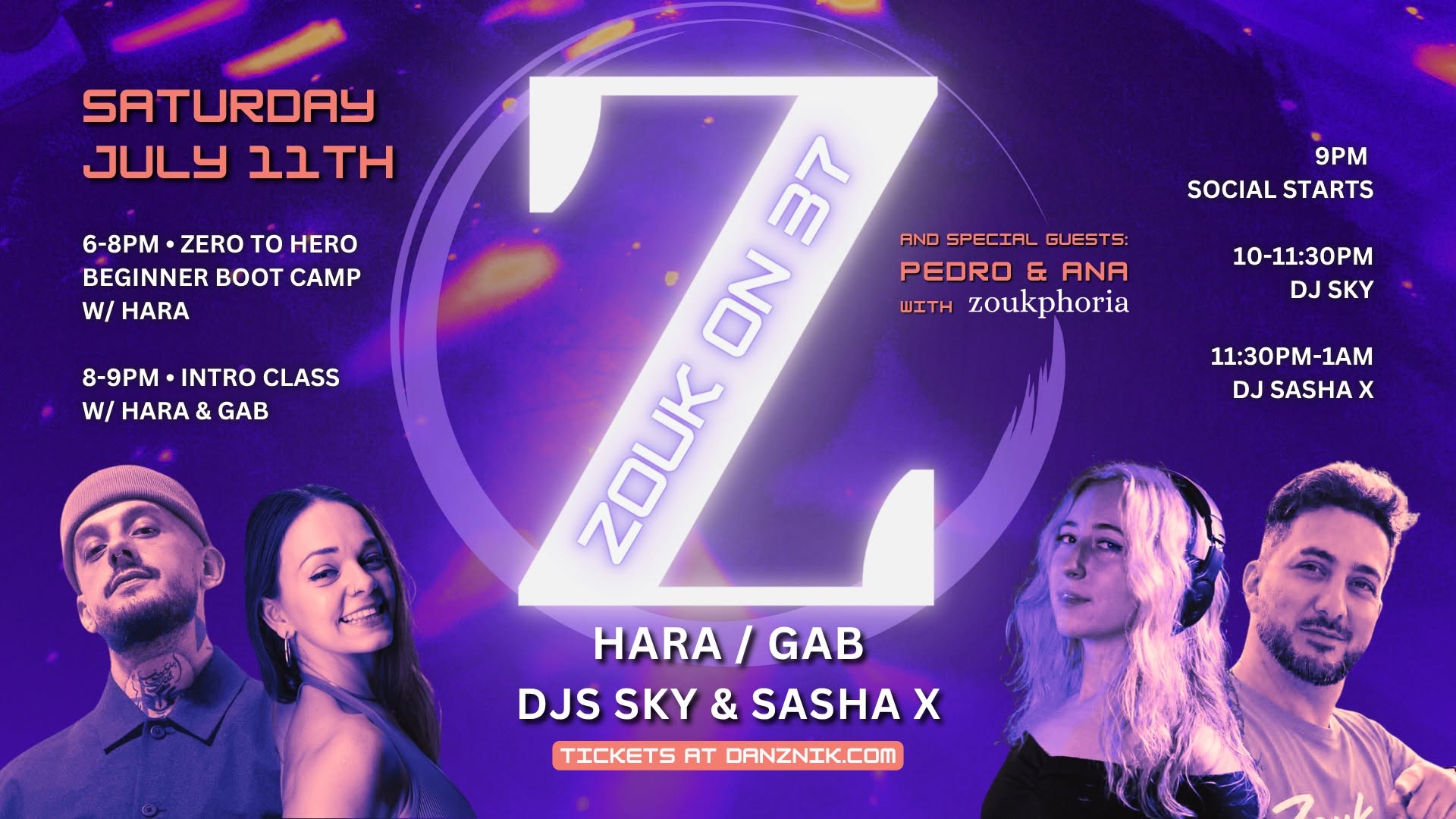 Z37 • NYC Brazilian Zouk Social: SUMMER SPLASH ☀️ • DJs Sky & Sasha X • "Zero to Hero" Boot Camp