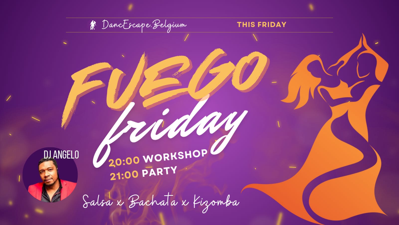 Fuego Friday, Dj Angelo en workshop Kizomba met Laura @ Malpertuus.
