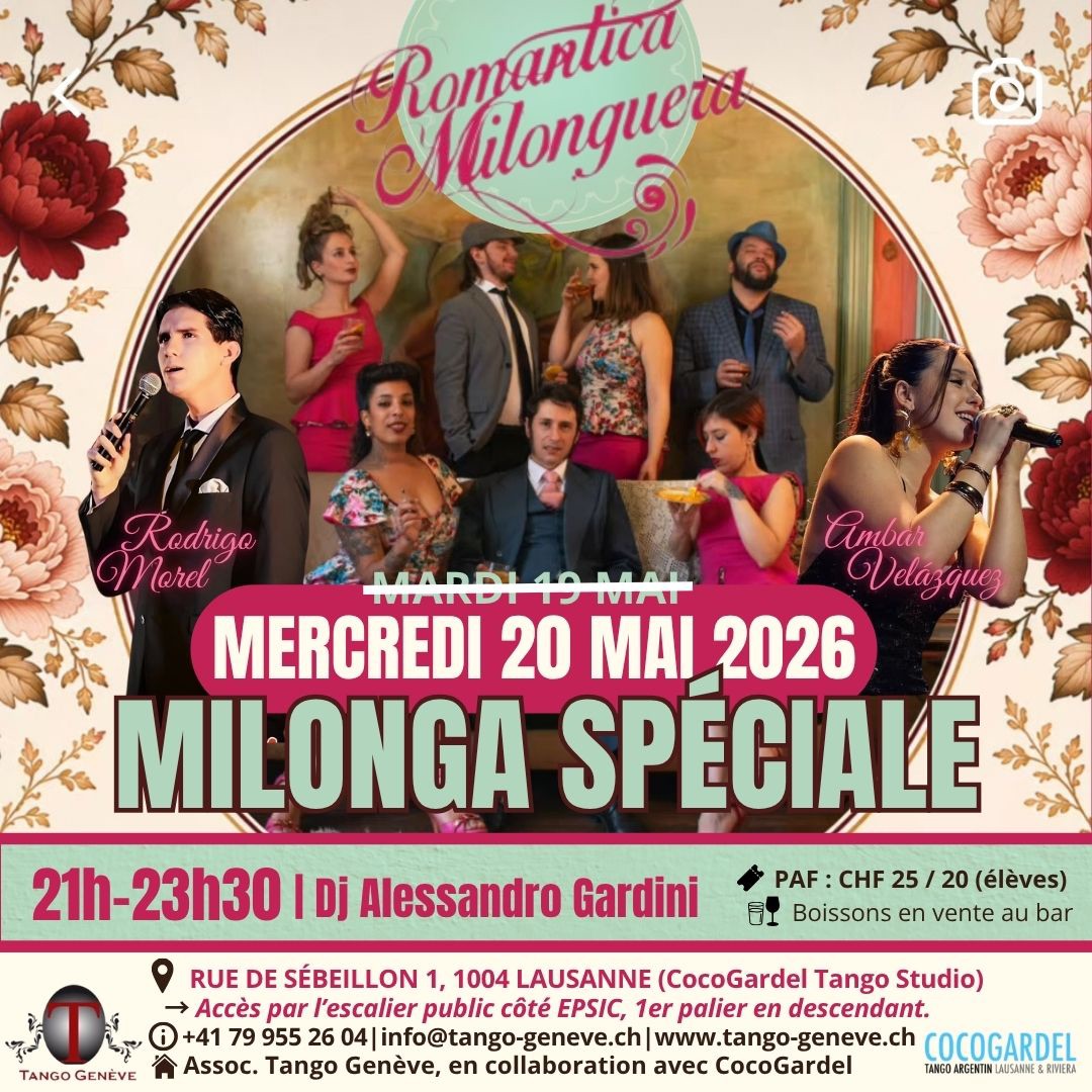 Milonga exceptionnelle avec la ROMANTICA MILONGUERA