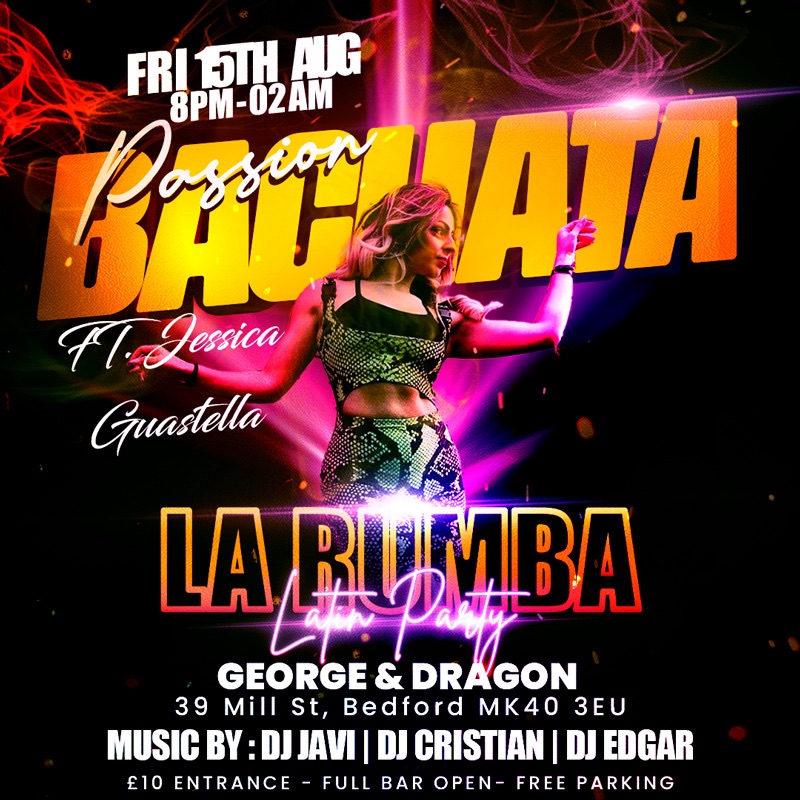 LA RUMBA “AfroLatin Party Bedford” ft Jessica Guastella (Friday 15th Aug 2025)