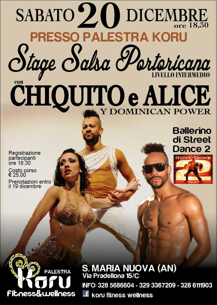 CHIQUITO E ALICE stage di salsa portoricana livello intermedio