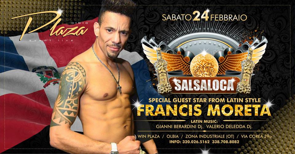 Win Plaza Francis Moreta al Salsa Loca Olbia