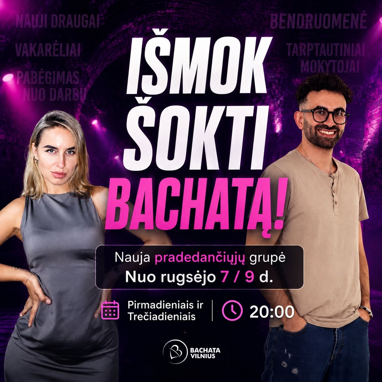 Nauja BACHATOS pradedančiųjų grupė 💜 Nemokamos pamokos