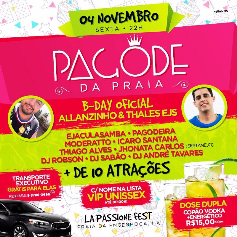 PAGODE DA PRAIA • Lista Vip Unissex