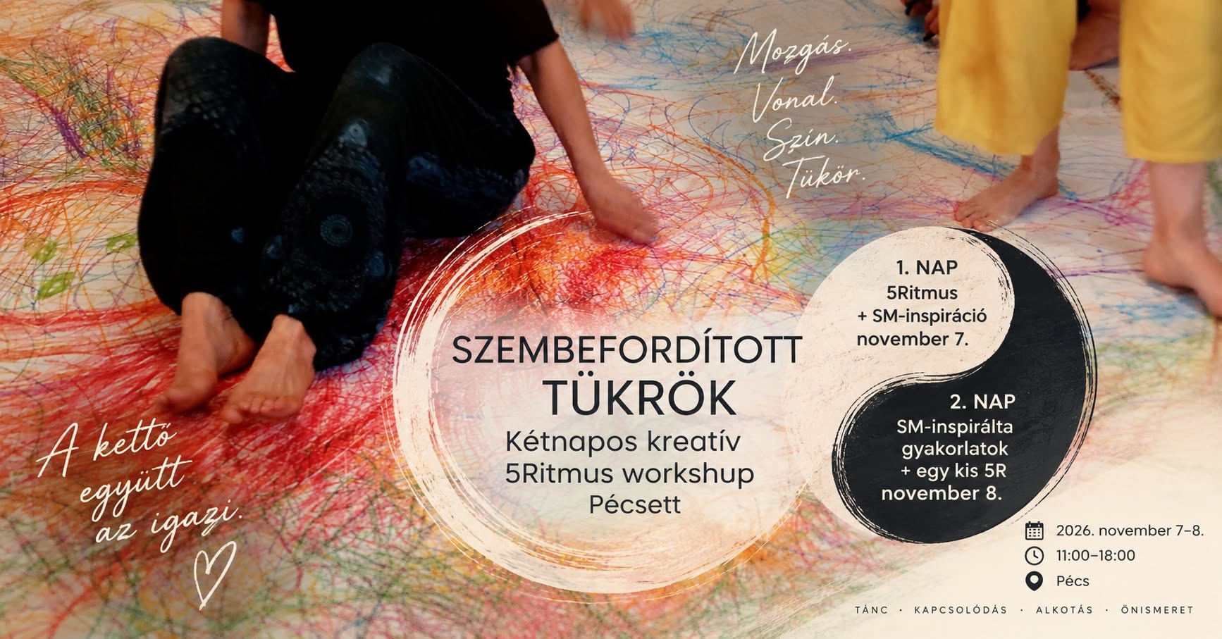 **SZEMBEFORDÍTOTT TÜKRÖK** **Kétnapos kreatív 5Ritmus workshop Pécsett**
