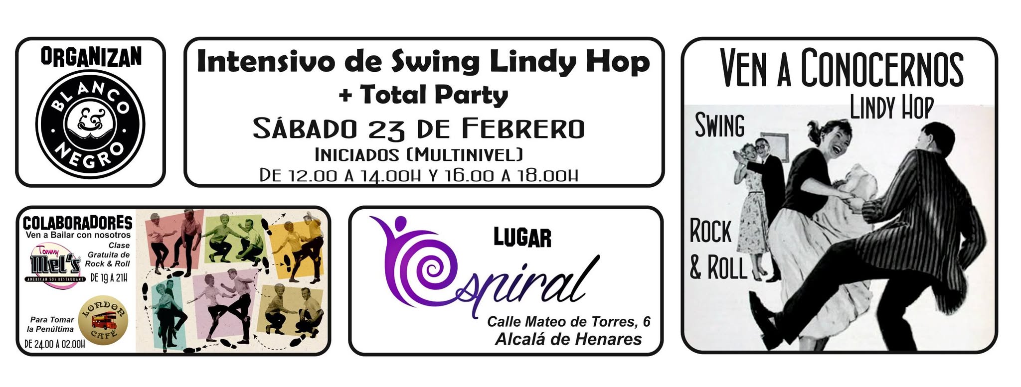 Intensivo de Lindy Hop Swing y Total Party. Alcalá de Henares.