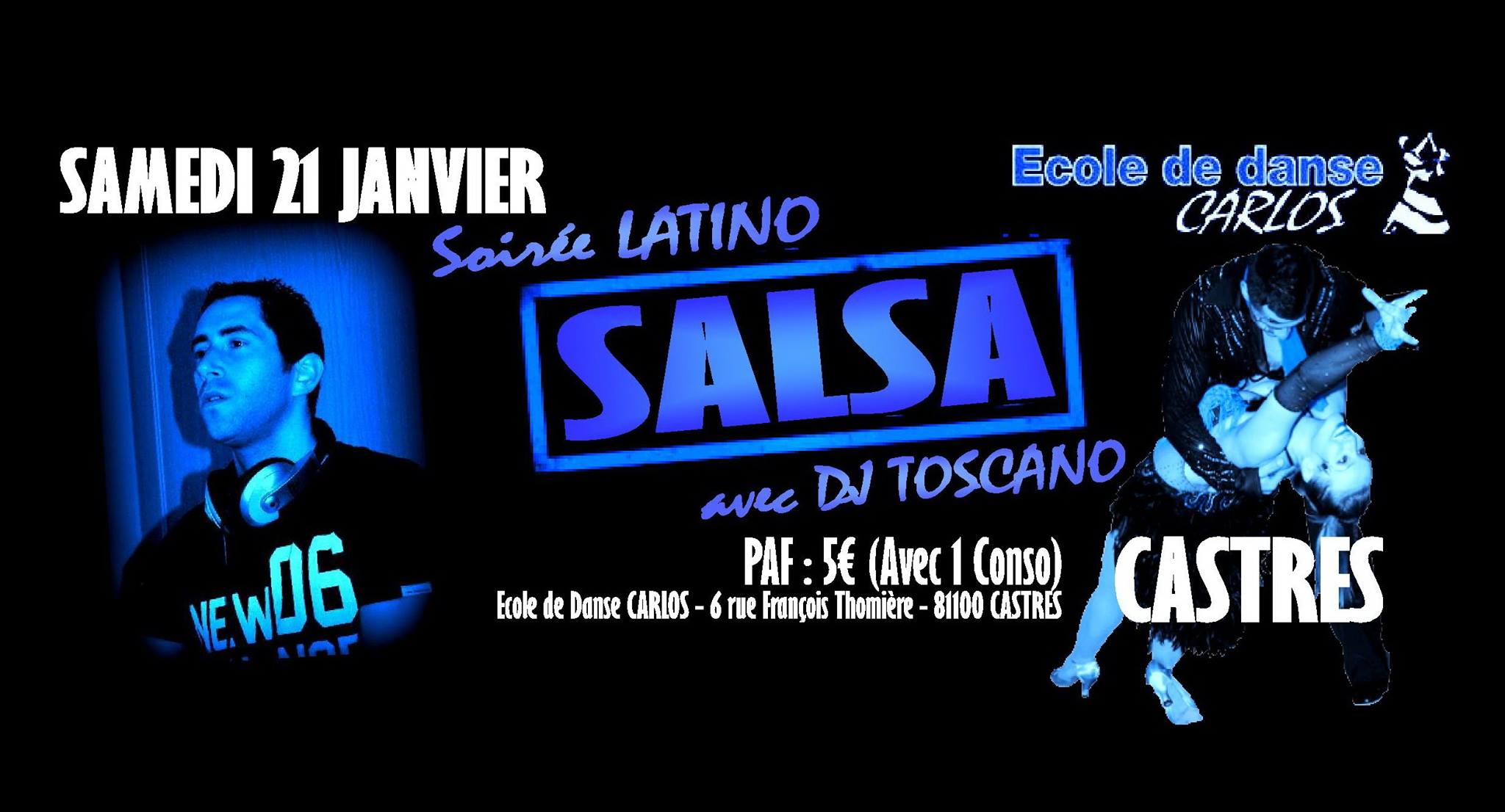 Soirée Latino SALSA à L'Ecole de Danse Carlos à Castres