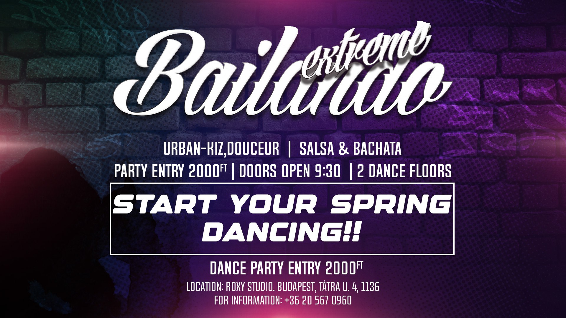 Bailando tánc buli: Urban-kizz Salsa & Bachata (DJ Mate, DJ Zsofi)