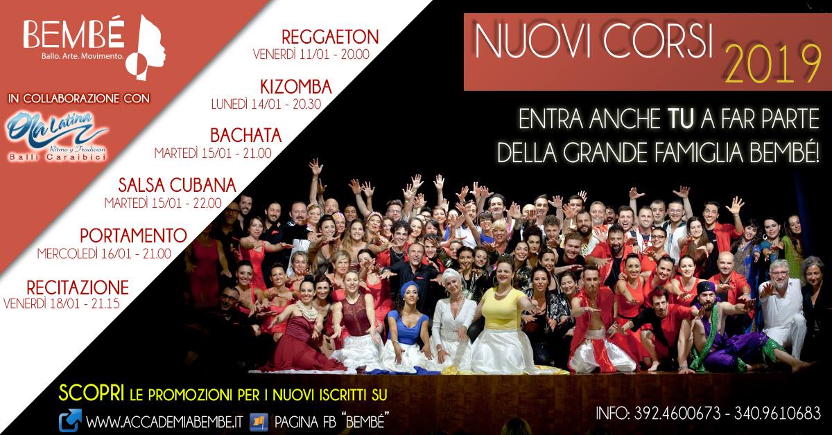 Accademia Bembé - I Nuovi Corsi di Gennaio 2019