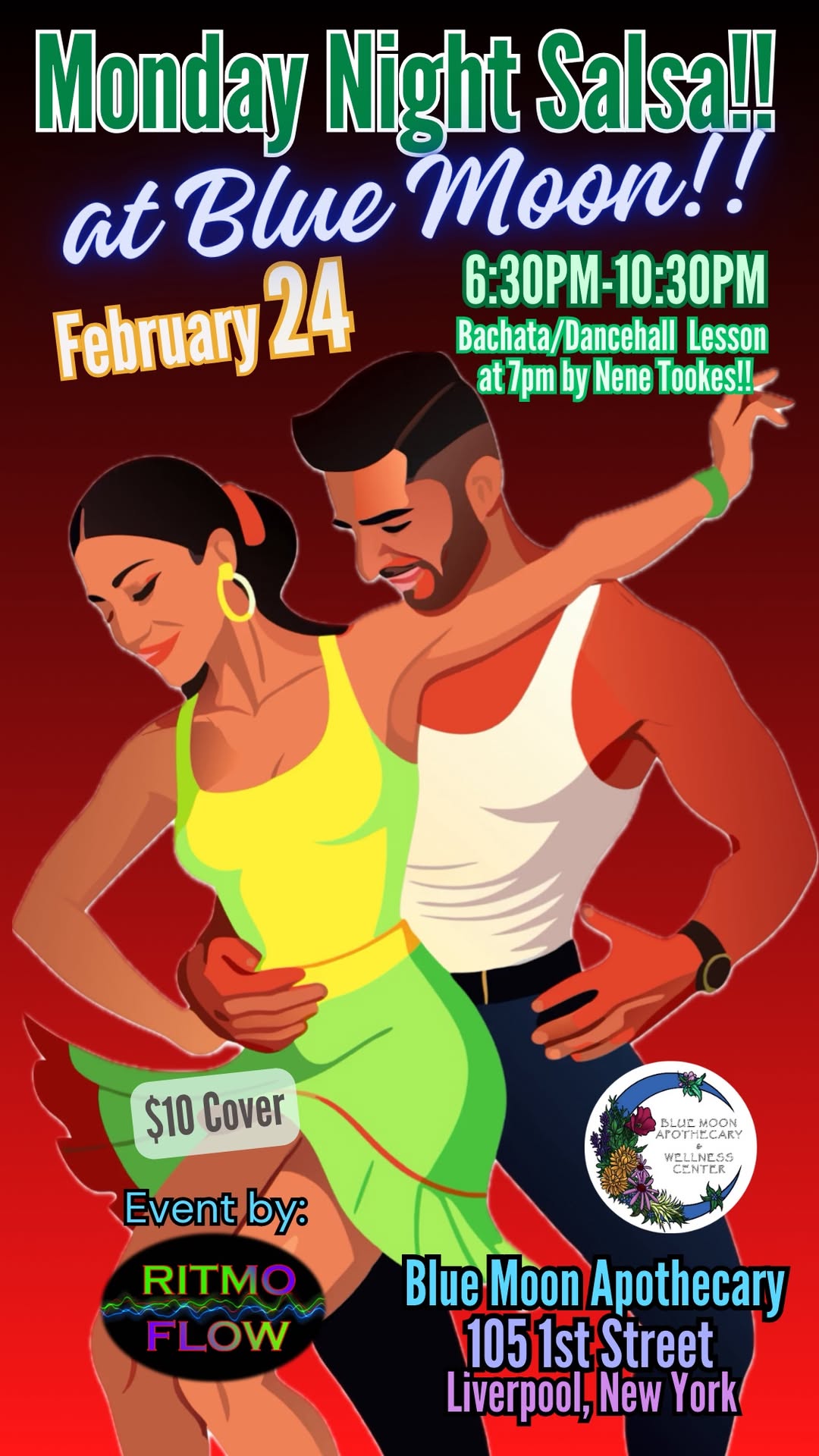 Monday Night Salsa at Blue Moon!!