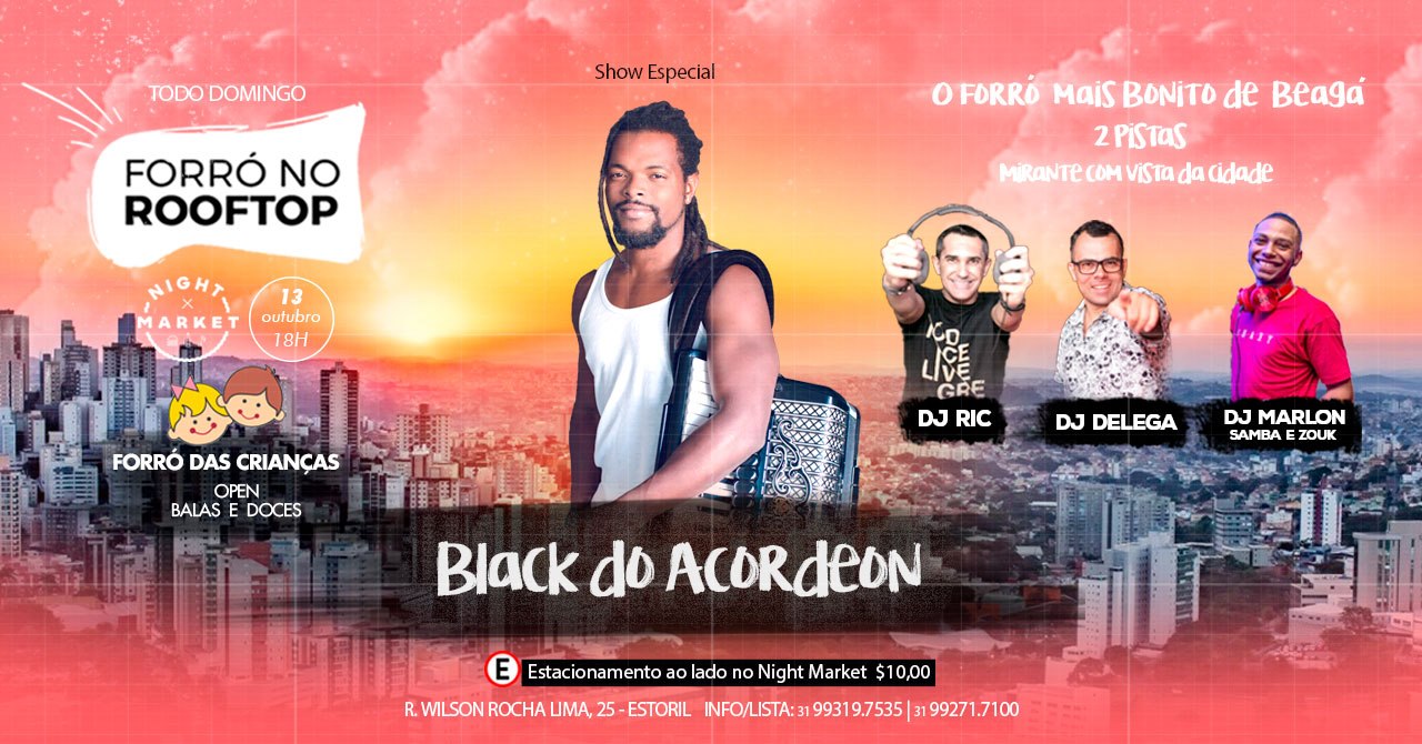 Domingo ✤ Forró No Rooftop ✤ Night Market