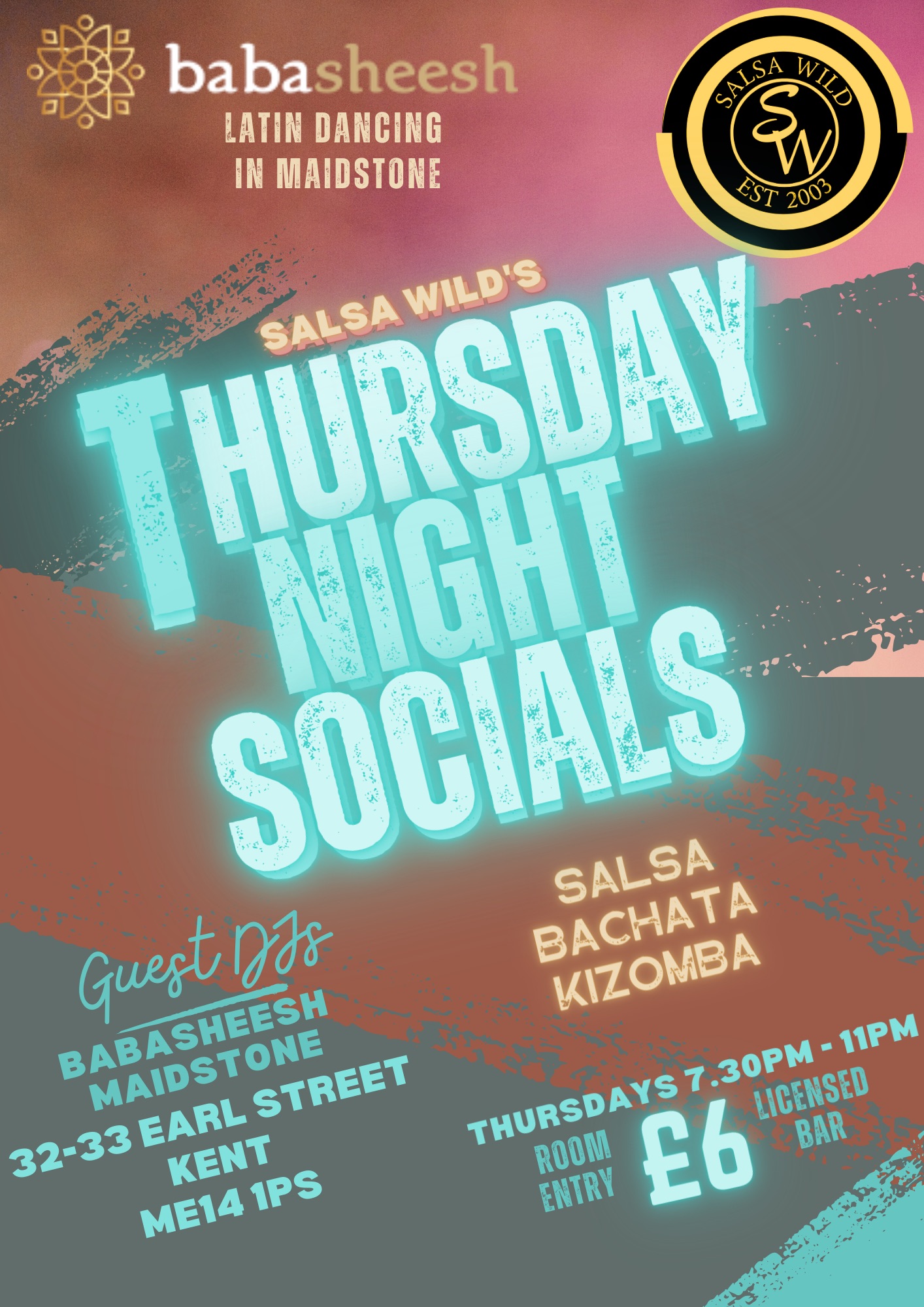 Thursday Night Socials at Babasheesh in Maidstone Town Centre
