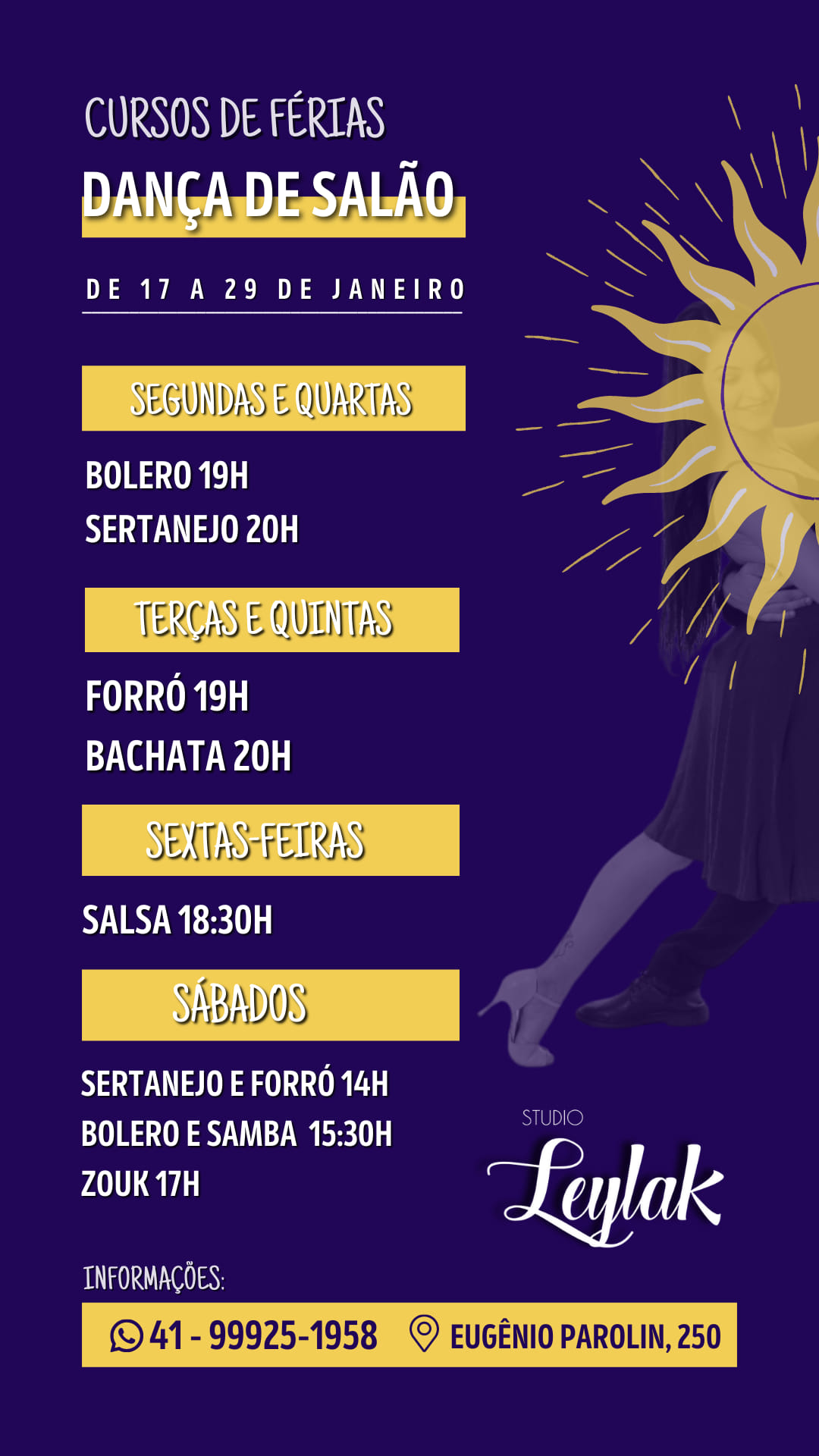 Evento de Studio Leylak - Dança de Salão e Coreografias