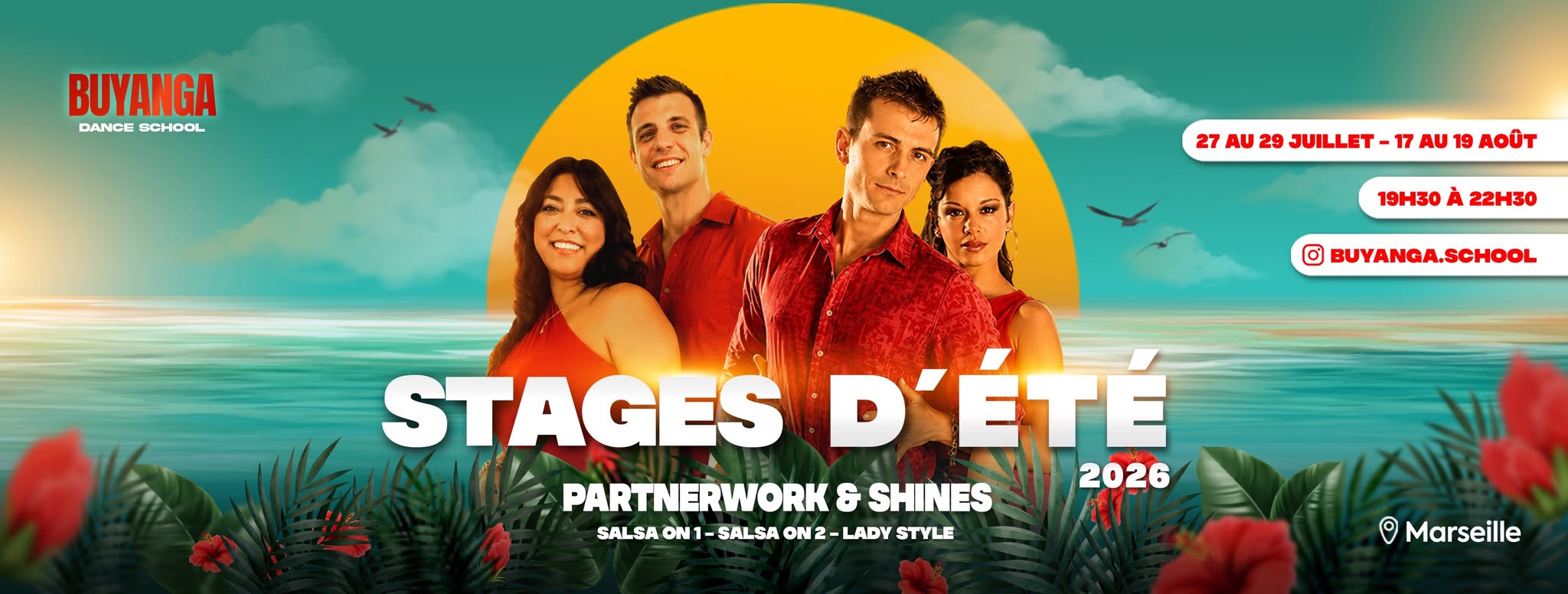 ☀️ Stages d'été 2026 Buyanga Salsa ON 1 ON 2 Lady Style