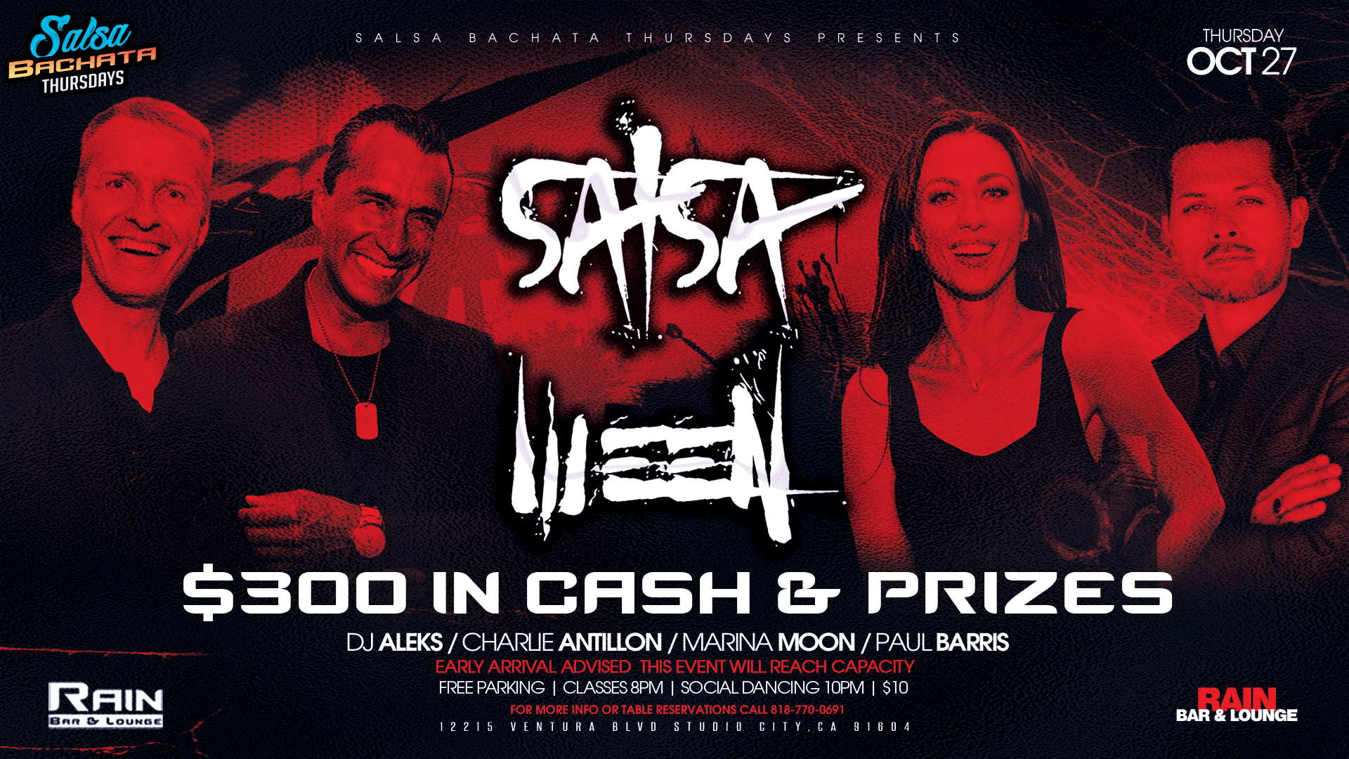 Rain Salsa Bachata Thursday's presents "SALSAWEEN" Halloween Party w $300 in Cash & Prizes!!!
