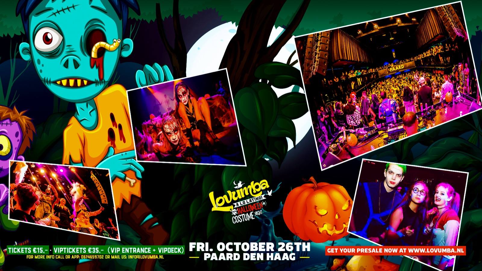 Lovumba 'Halloween Costume Night 2018' 3 Areas Paard Den Haag