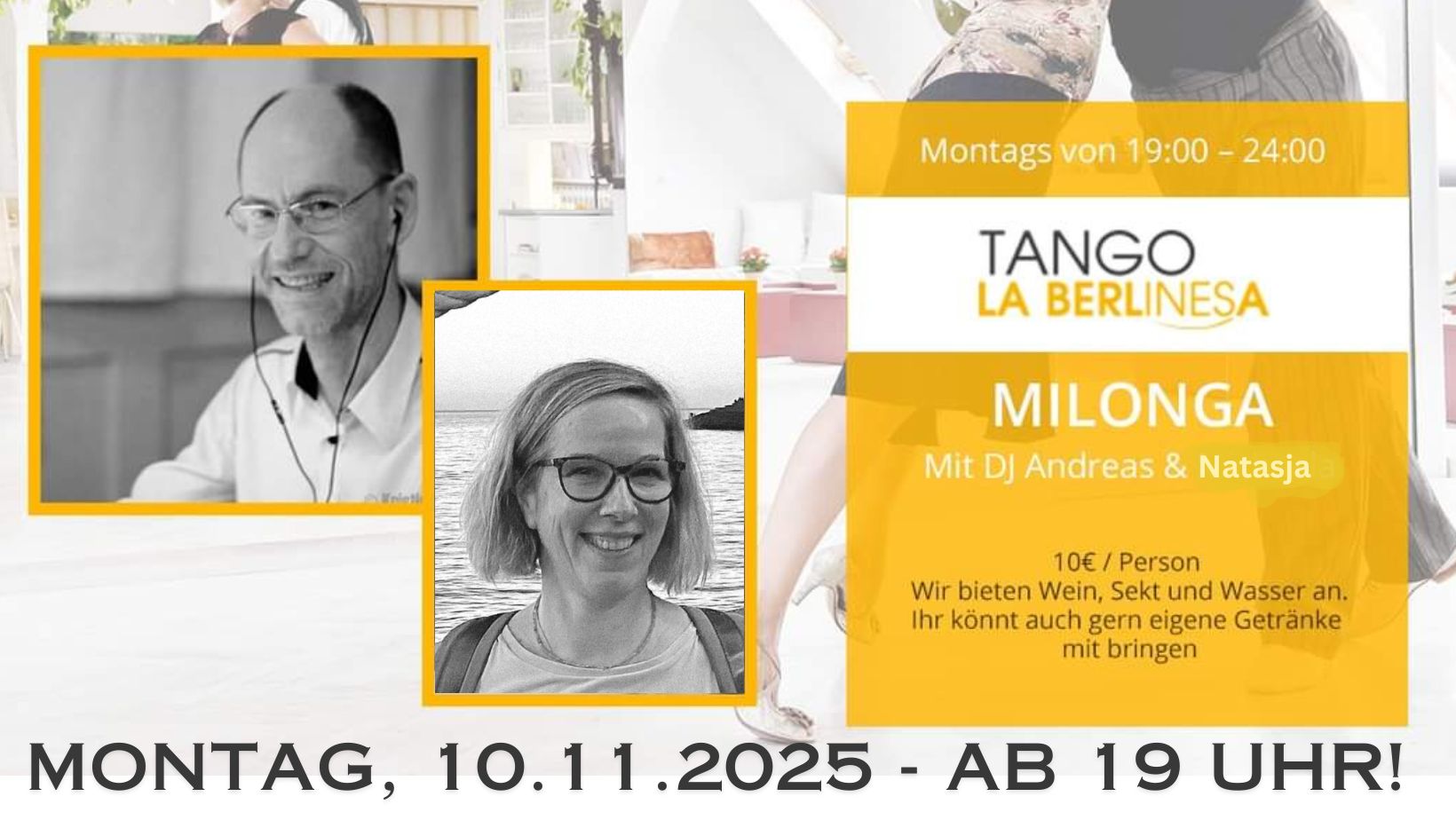 💃🕺 Montagsmilonga im La Berlinesa mit TDJ Abdreas & Host Natasja