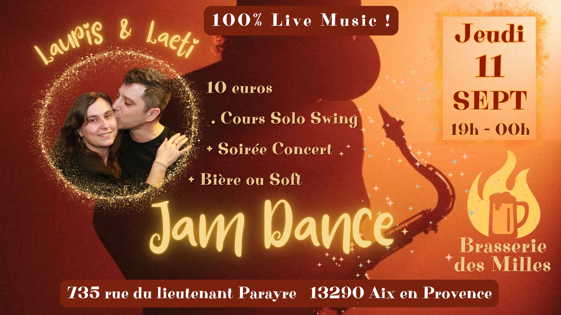 Jam Dance: Soirée Concert à la Brasserie des Milles !
