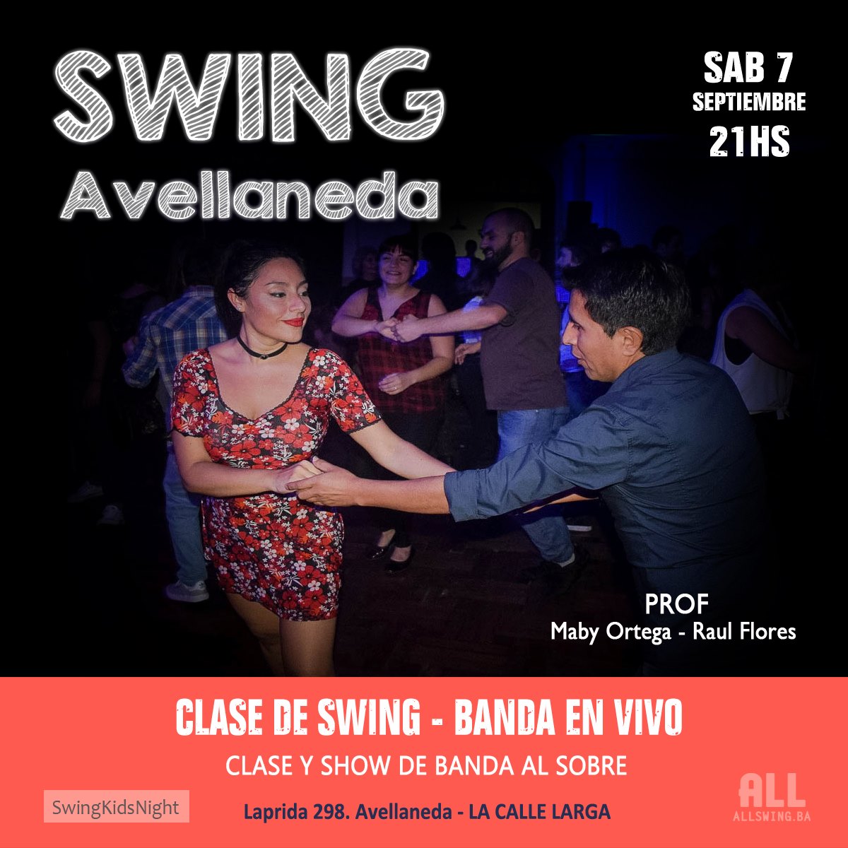 Swing en Avellaneda - Sab 7 Sept 21hs - La Calle Larga