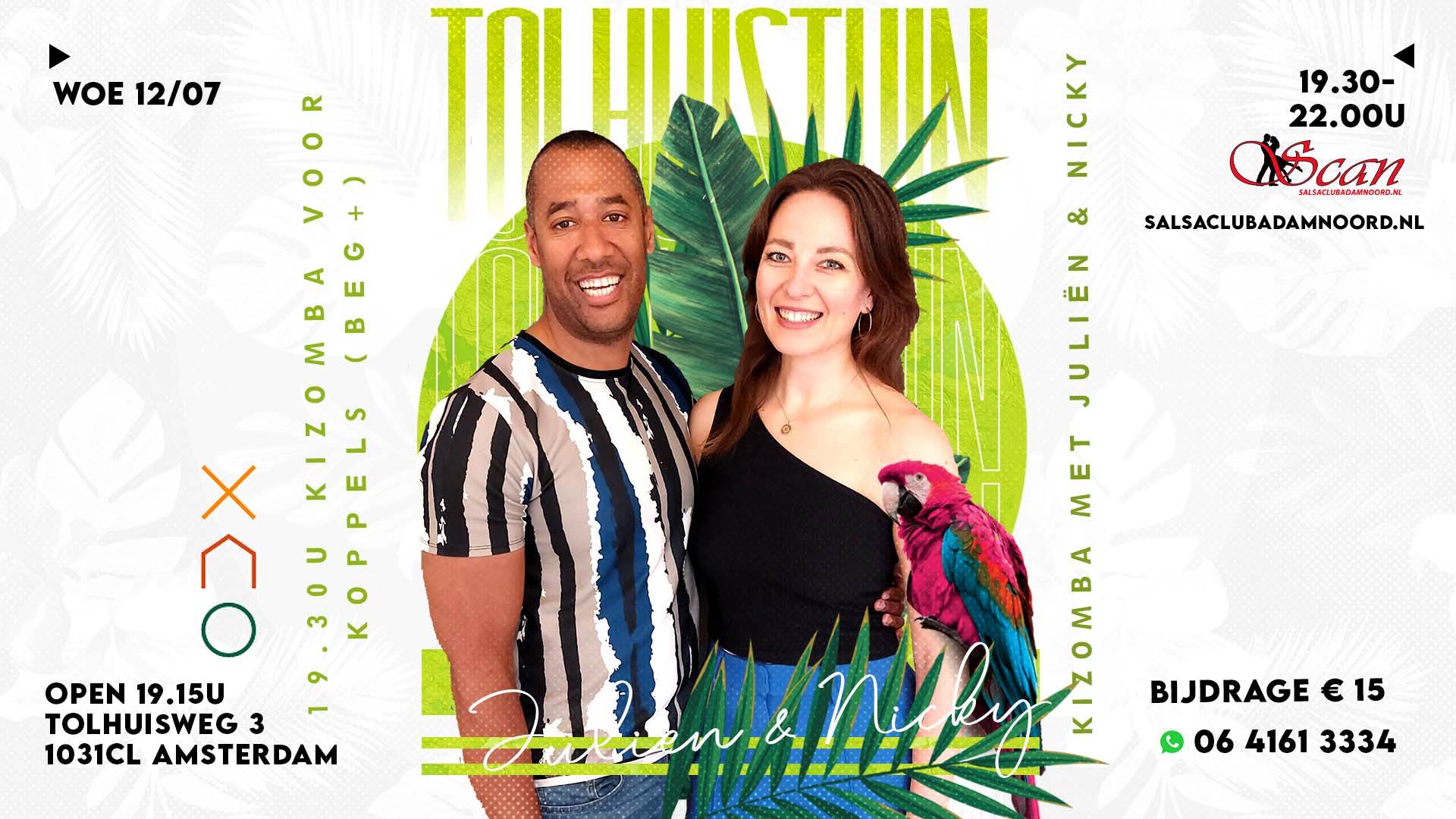 Dansen in de Tolhuistuin met intensieve workshop Kizomba door Juliën & Nicky