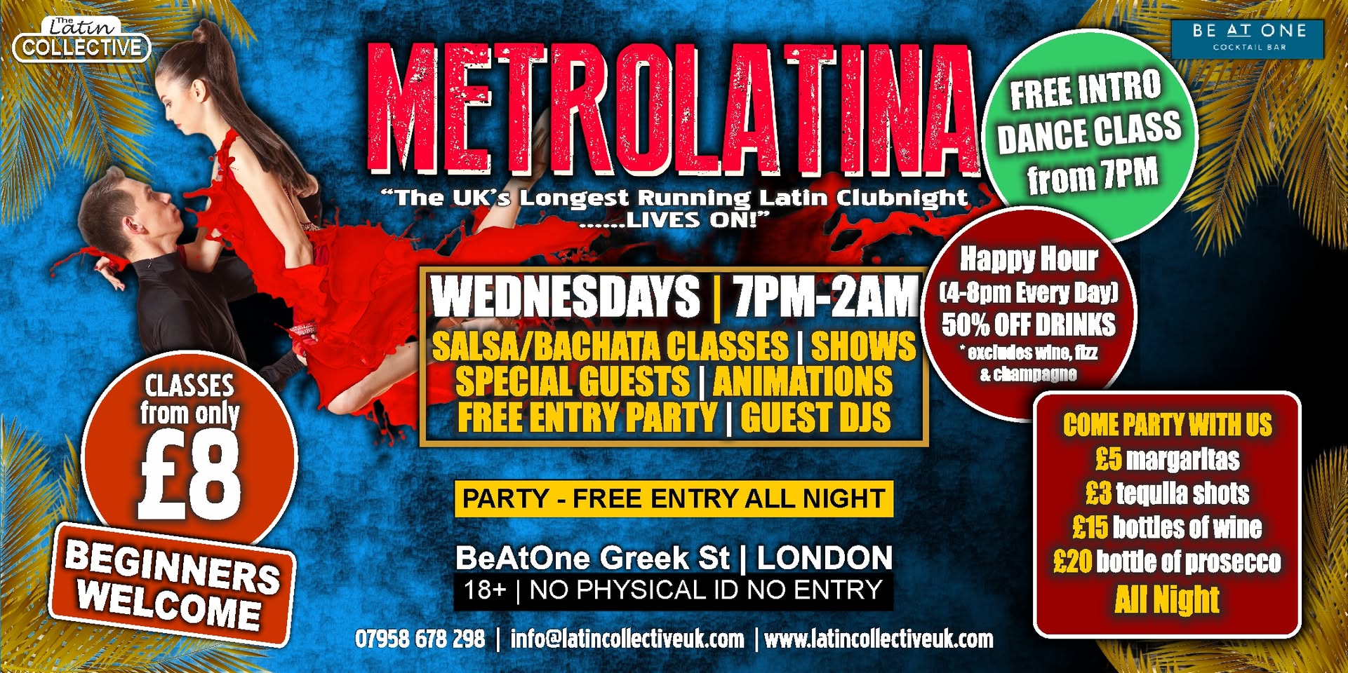 METROLATINA Wednesdays - The Party Lives on..Still Soho....Still Wednesdays..Salsa & Bachata