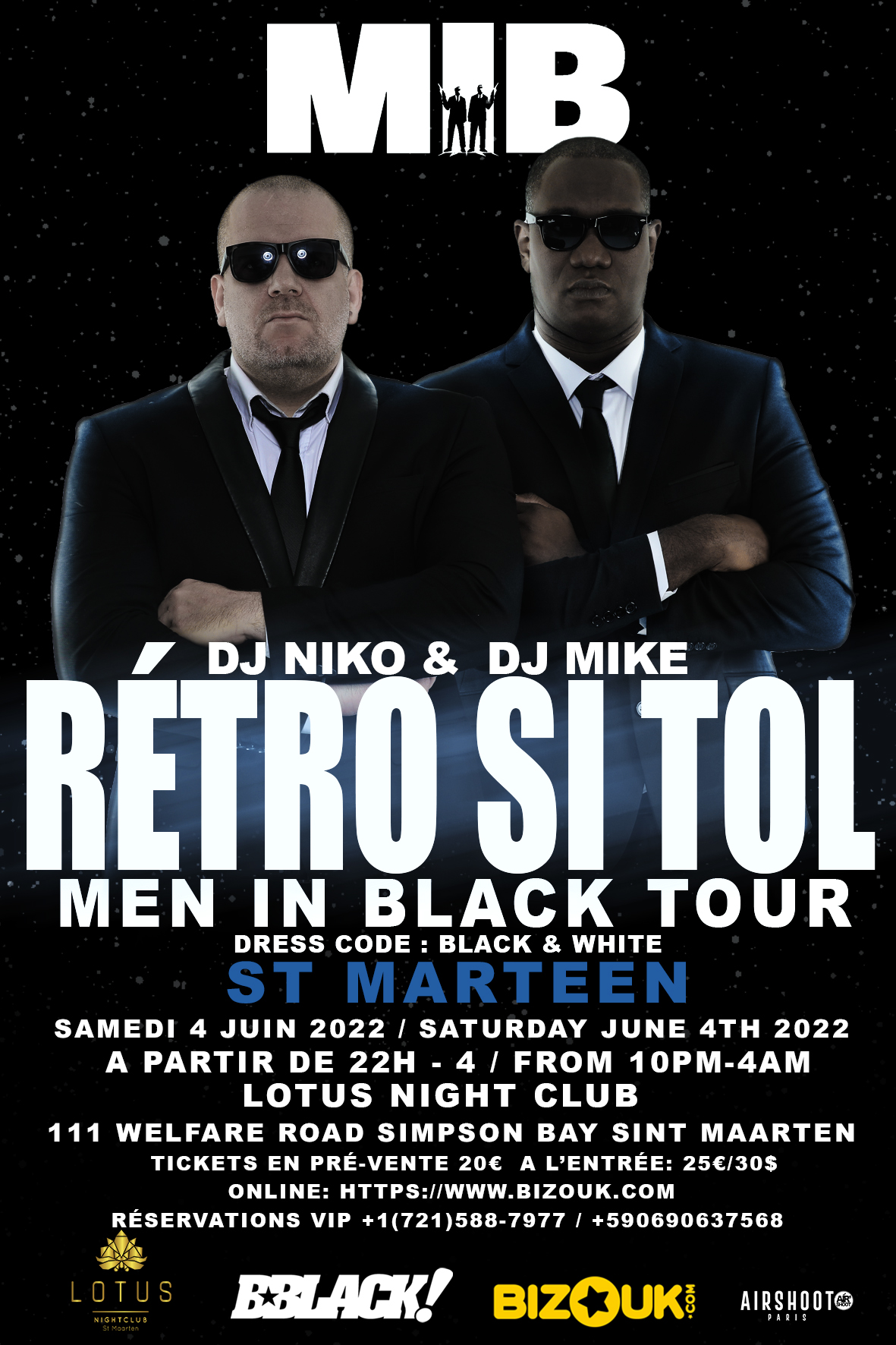 RETRO SI TOL MEN IN BLACK ST MARTEEN DJ NIKO & DJ MIKE