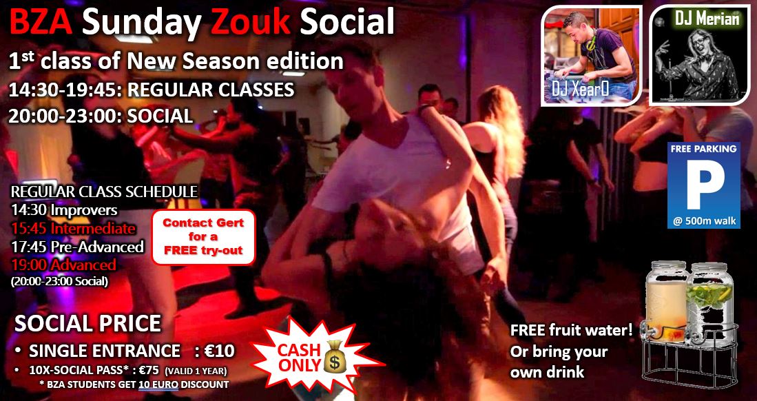 β·ββΆ Sunday Zouk Social - Jan 26 - 1st Class of Season