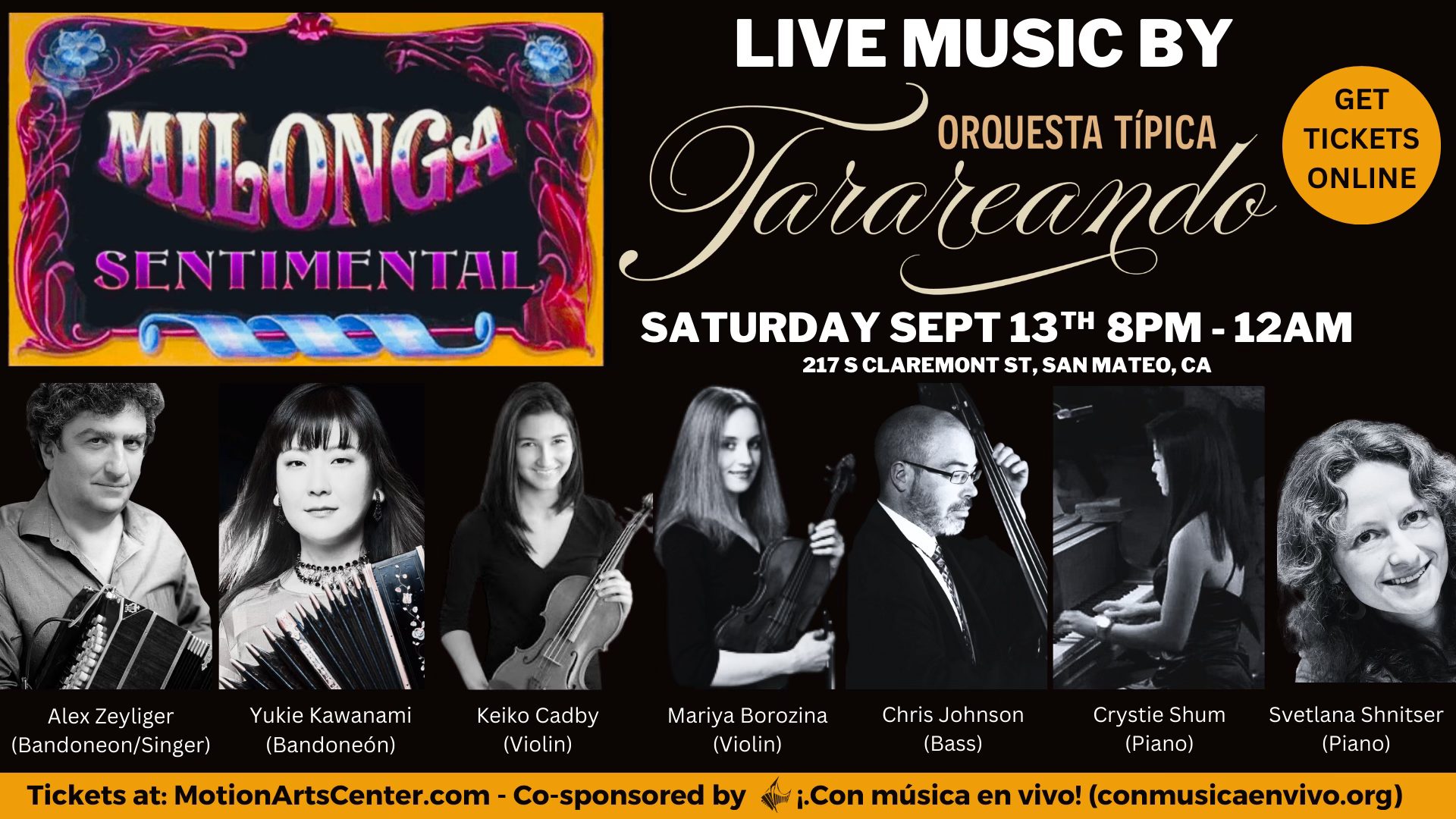 Live Music Milonga Sentimental with Orquesta Tipica Tarareando!