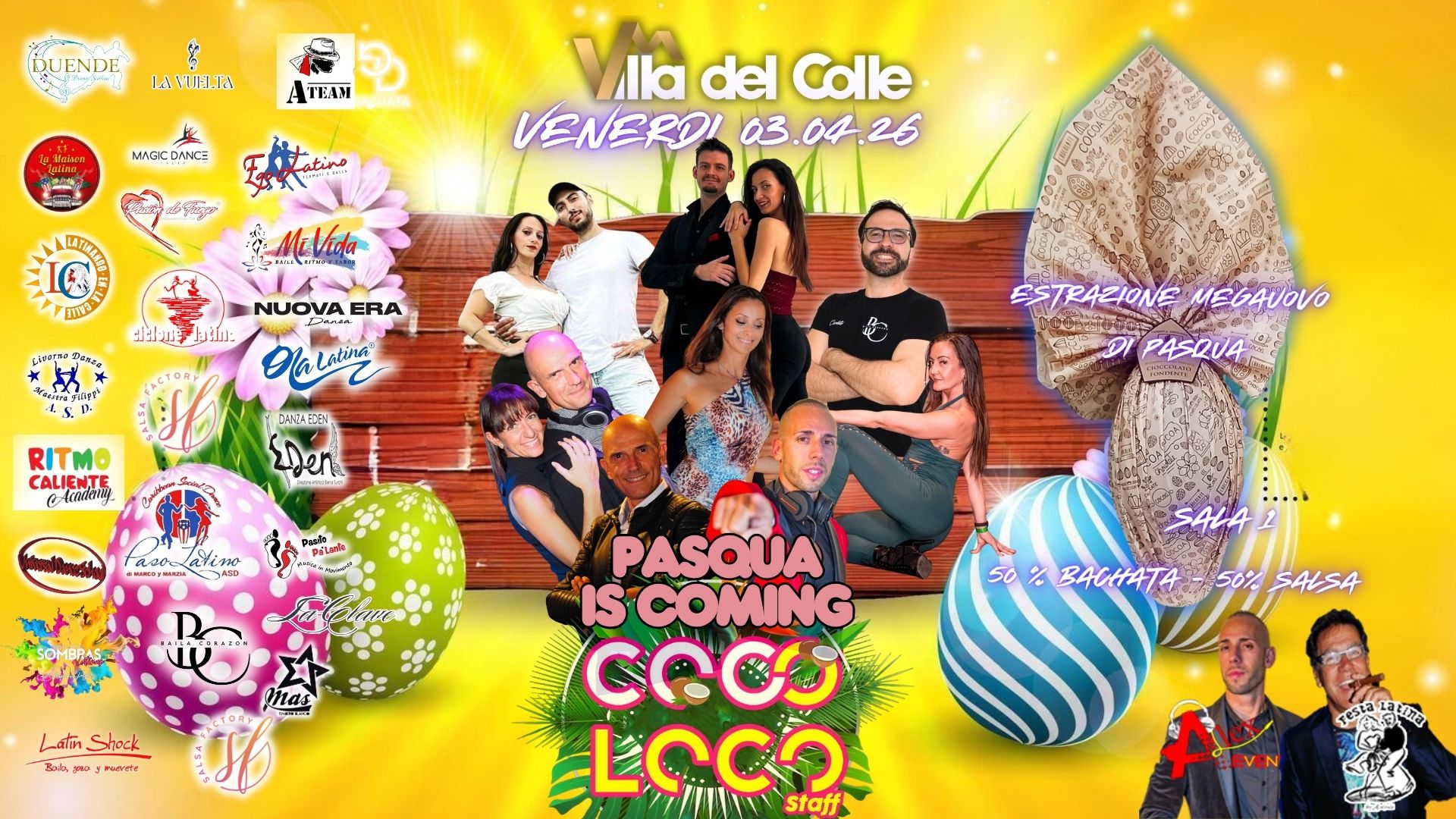 Venerdi 03 04 26 CocoLoco Latino @Villa del Colle PASQUA is Coming