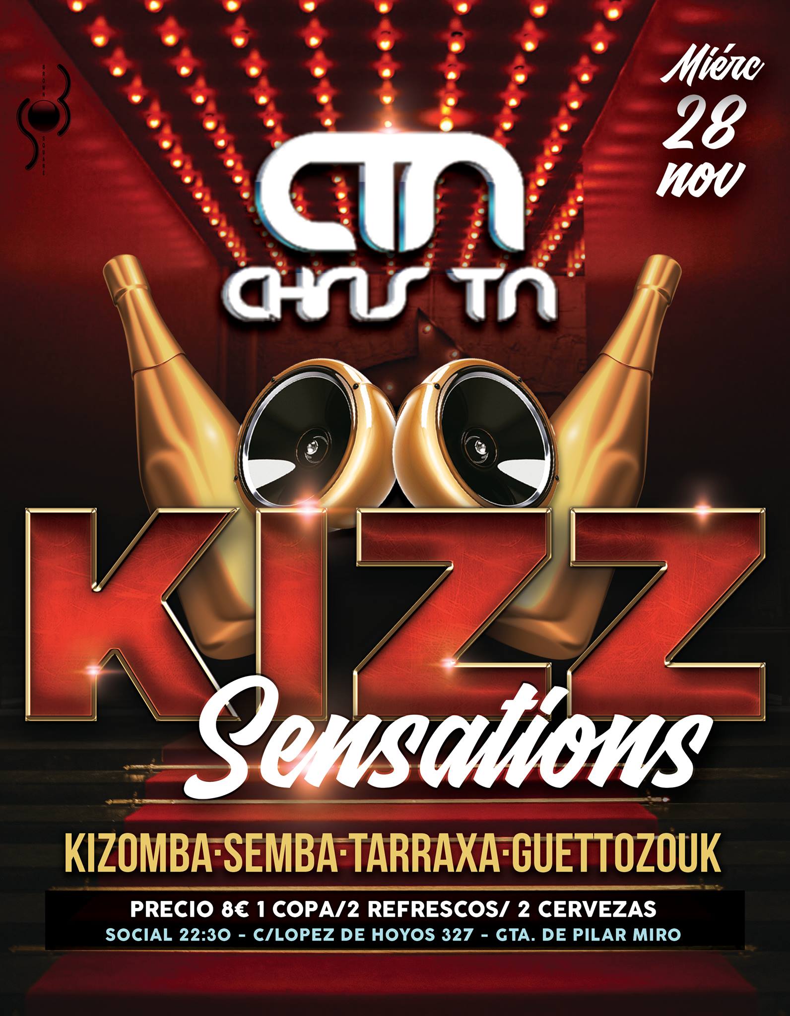 Miercoles 28 Noviembre 100% Kizomba Madrid KizZ Sensations!