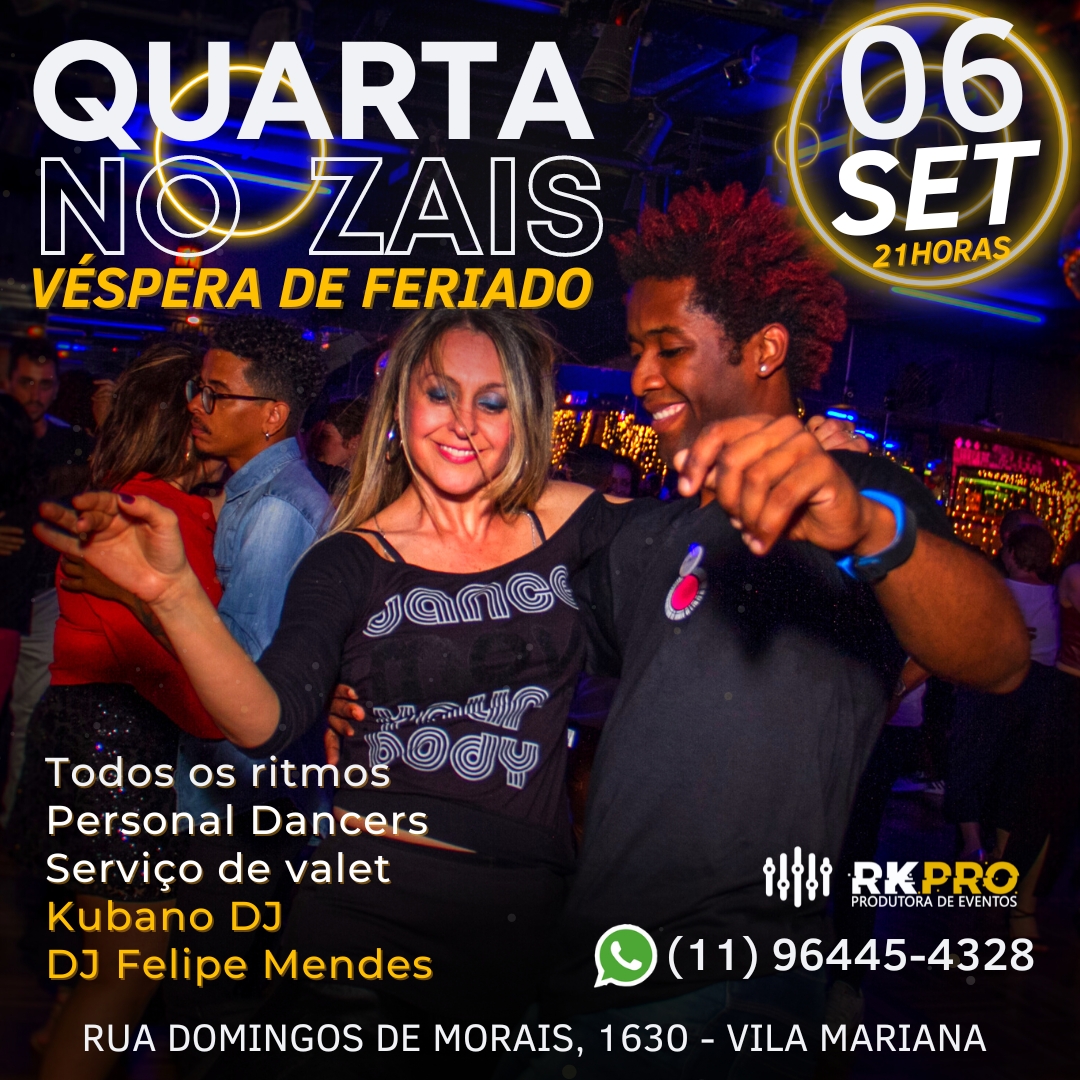 QUARTA NO ZAIS (Vésp. de feriado)