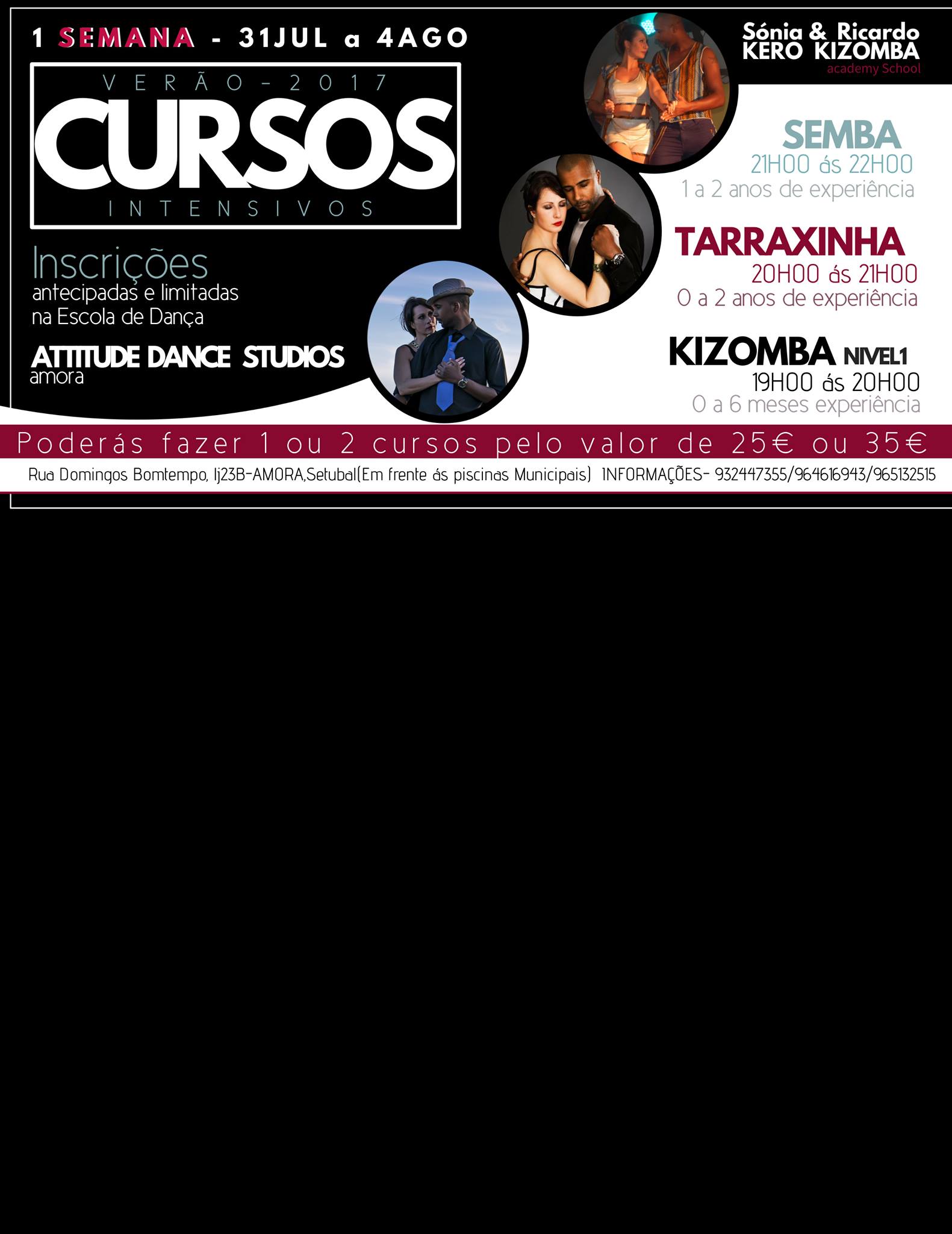 Cursos verão Intensivos Kizomba*Tarraxinha*Semba* Sónia&Ricardo