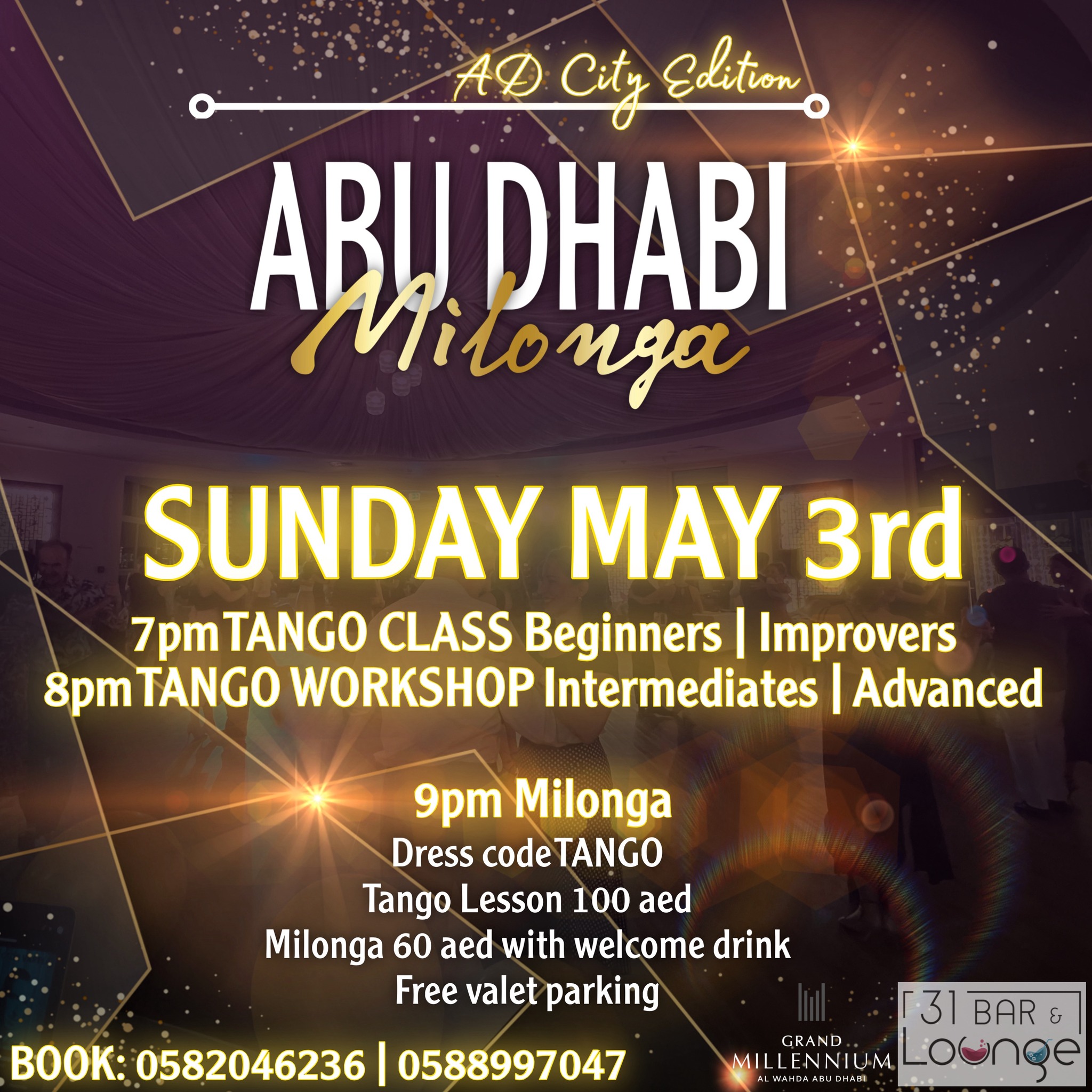 AD BIG MONTHLY MILONGA SUNDAY MAY 3rd