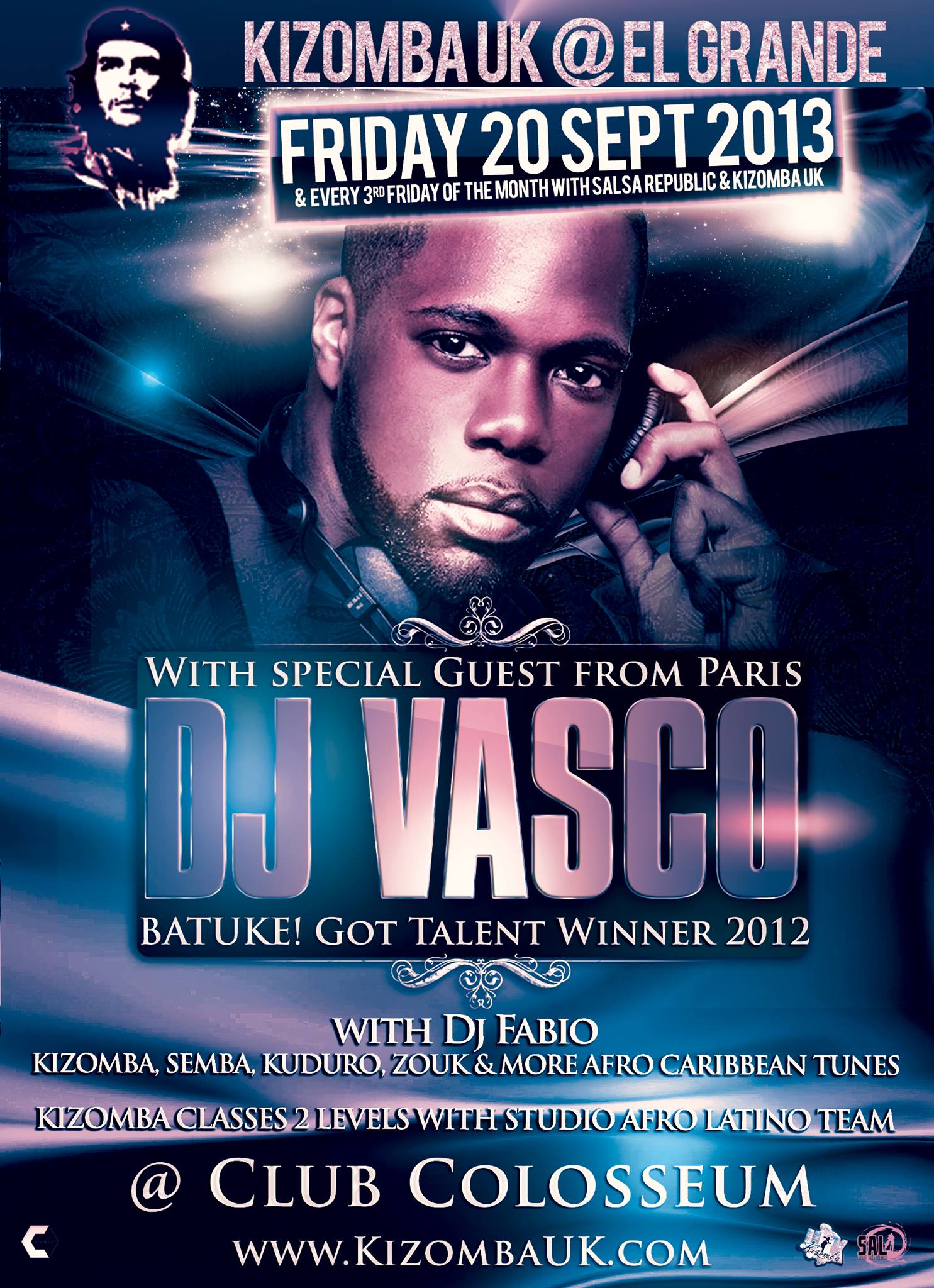 Kizomba UK @ 'El Grande' - Friday 20 September: SPECIAL GUEST DJ VASCO FROM PARIS (BATUKE! Got Talent Winner 2012) + DJ Fabio-FS & DJ David