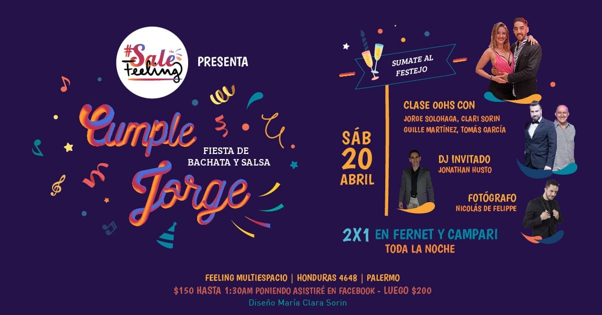 Cumple Jorge - Sab. 20 4 - #SaleFeeling