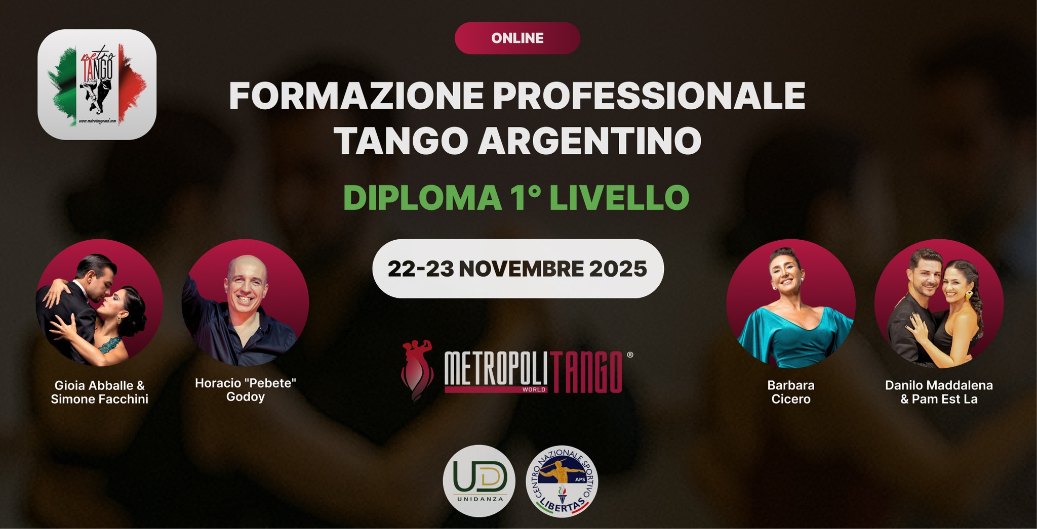 CORSO FORMAZIONE PROFESSIONALE TANGO ARGENTINO - DIPLOMA 1° LIVELLO