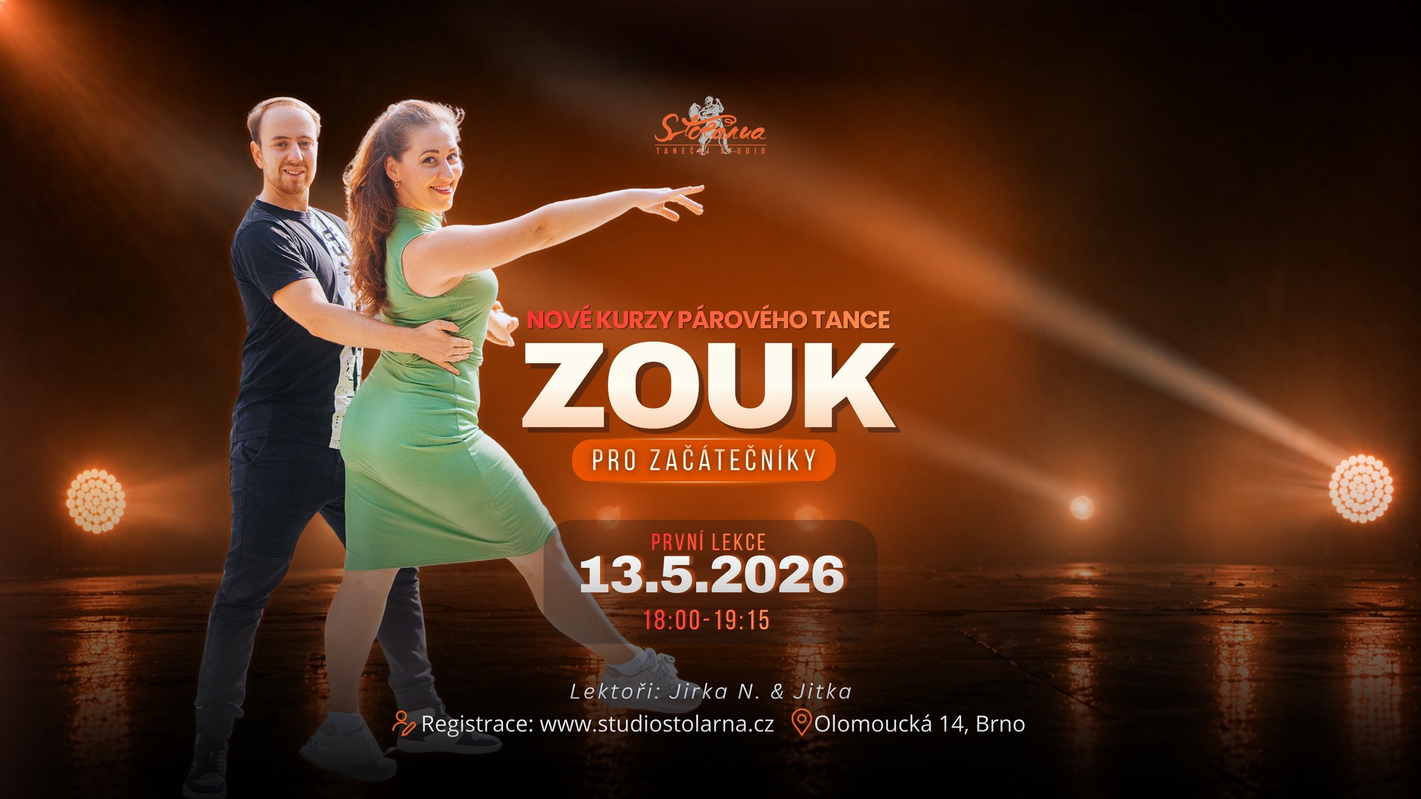 Nové kurzy tance ZOUK pro úplné začátečníky