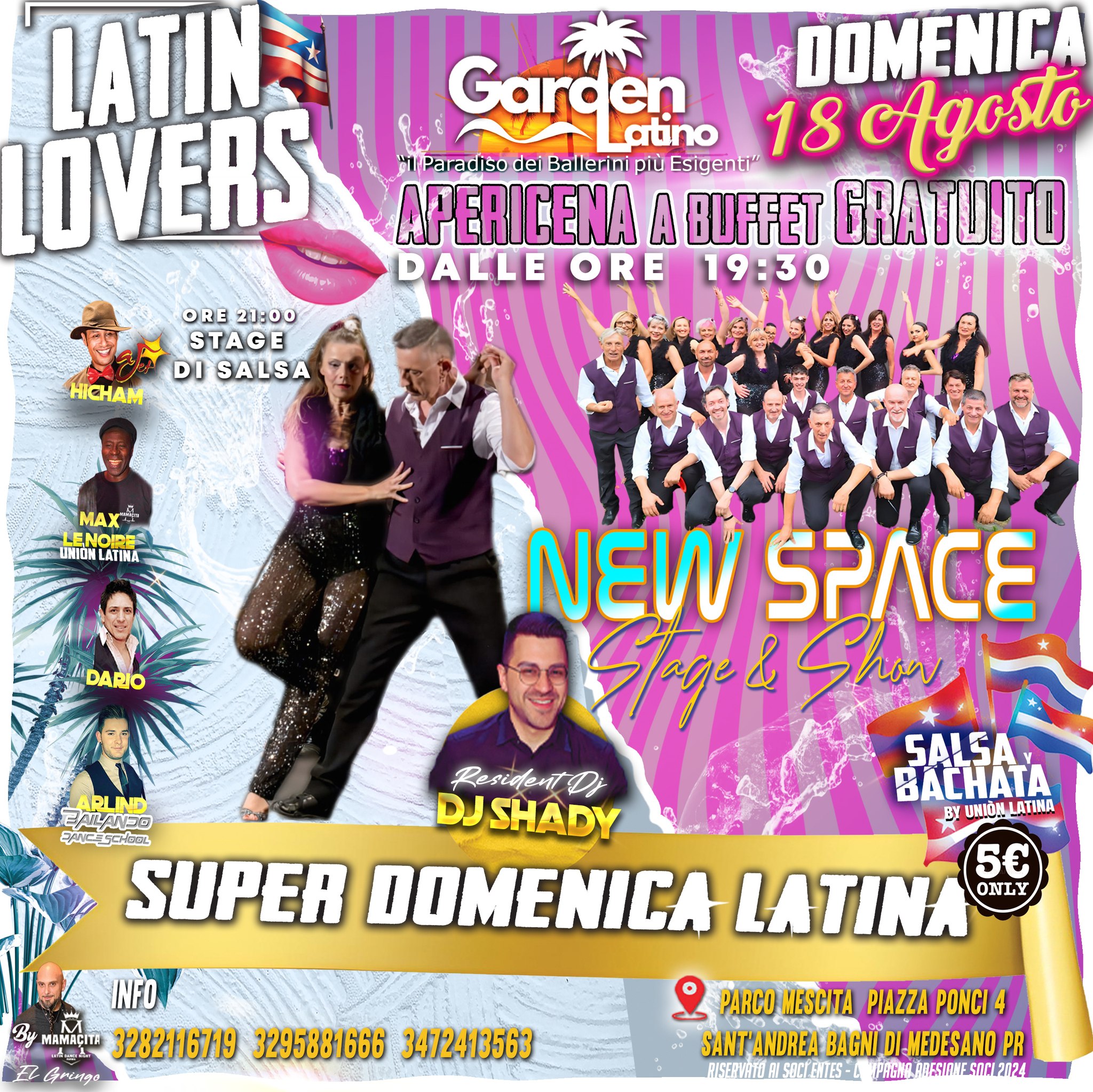๐ Domenica Latina al Garden Latino! ๐ ๐
Domenica 18 Agosto ๐๐๐ผโ๐ โโ๐ผ๐๐๐!!!