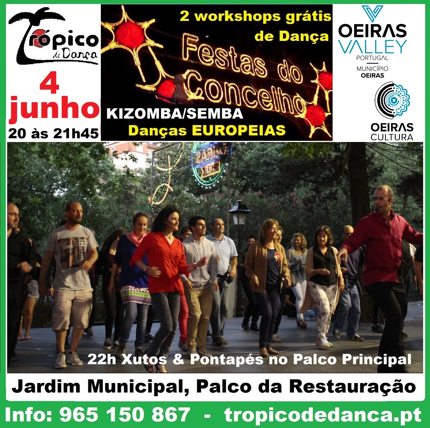 Entrada livre: animação workshops Kizomba Semba, Europeias. Exibição