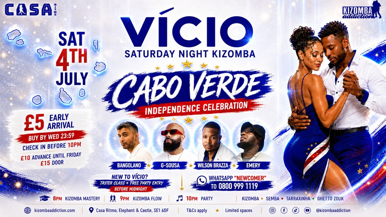 🎶 London's No.1 Saturday Kizomba Party: Vicio - Cabo Verde Independance Day With DJ Bangolano