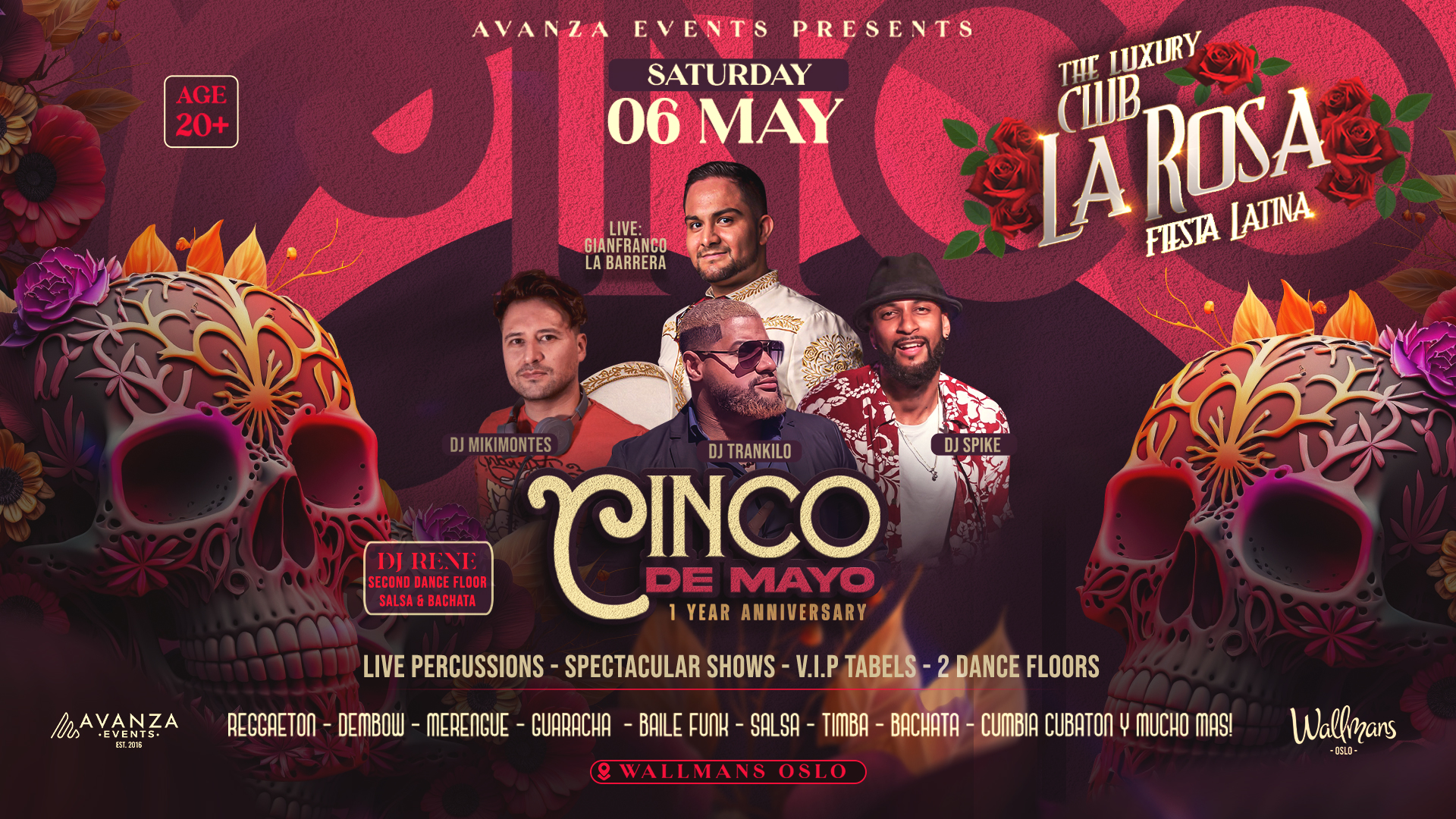 ✘ CLUB LA ROSA WALLMANS OSLO ✘ CINCO DE MAYO 2 DANSEGULVET ✘ LØR 06.05.2023