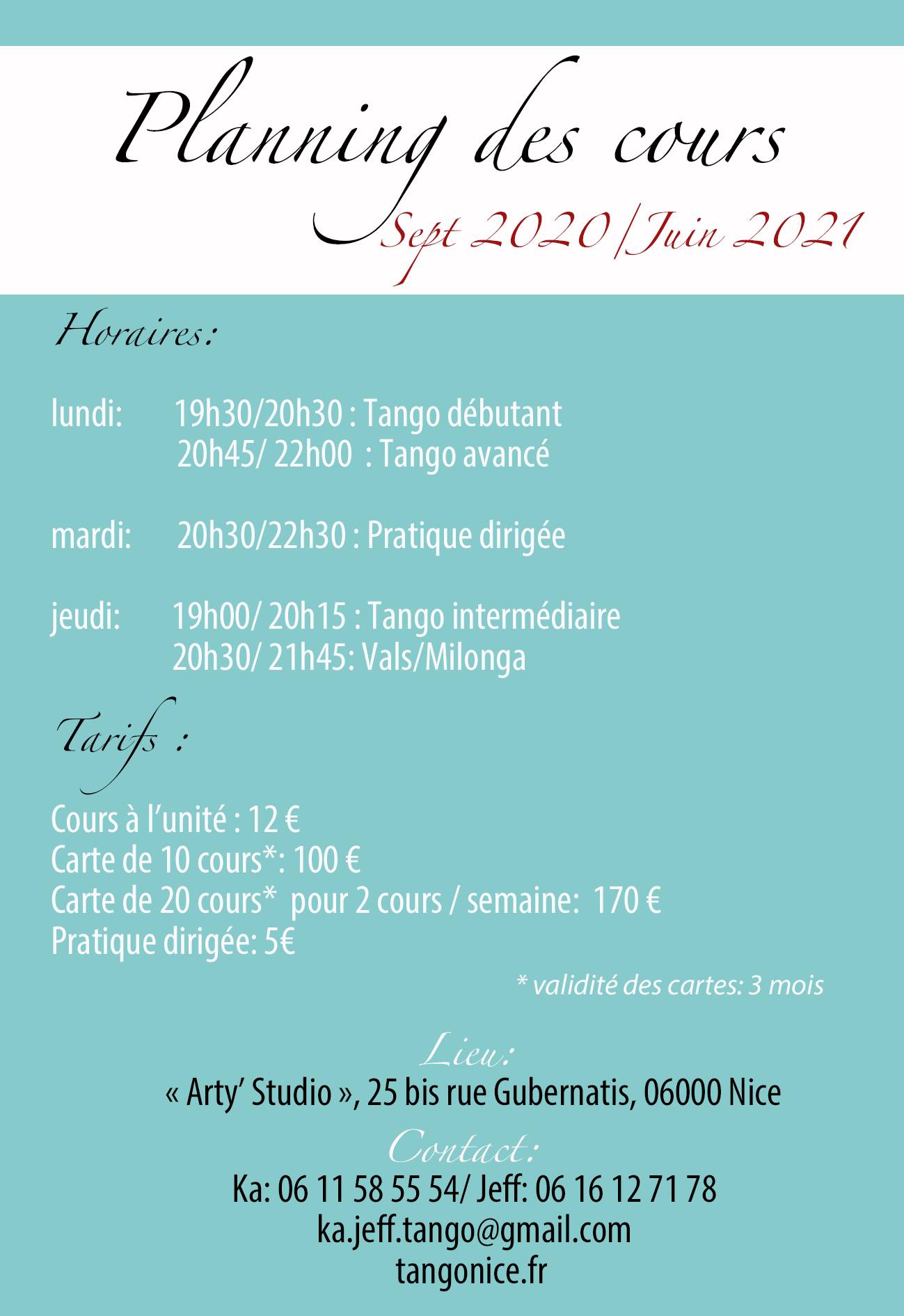 Reprise des cours