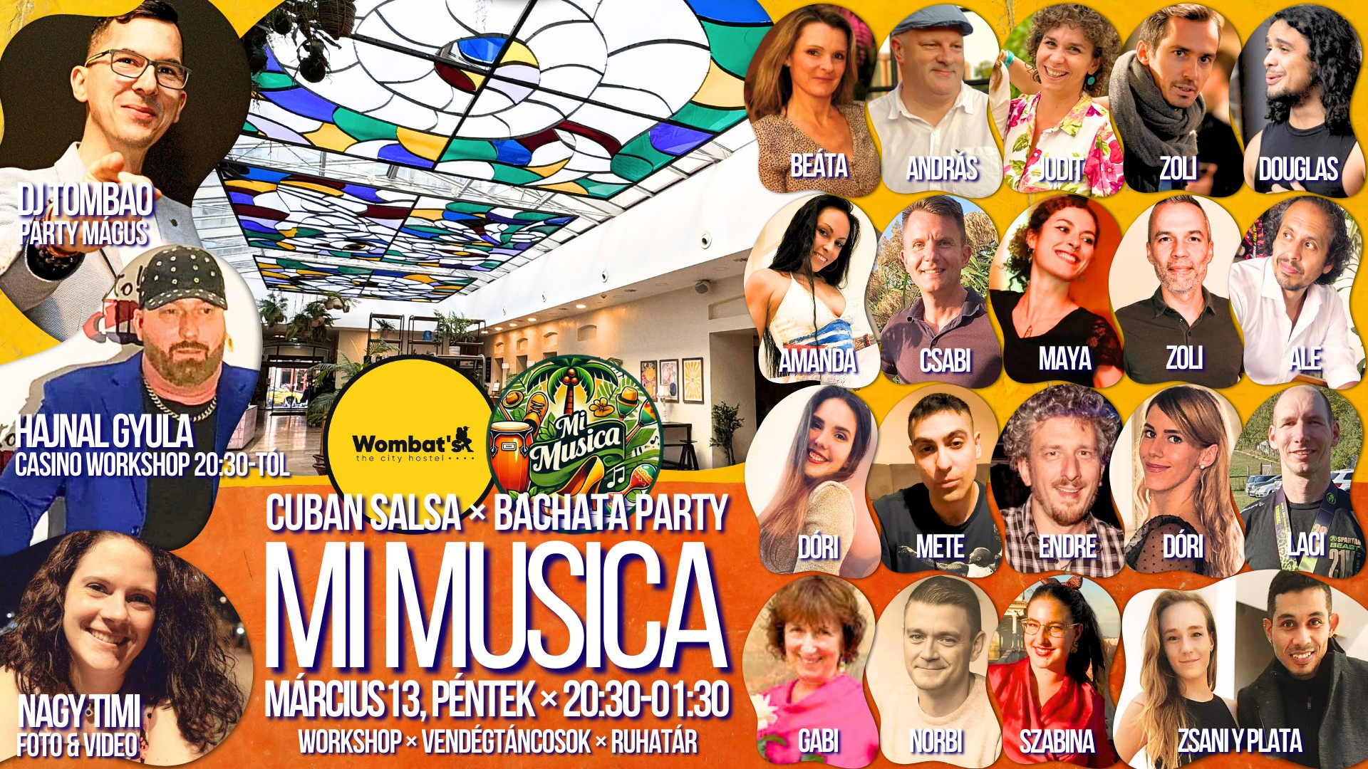 ⭐️Salsa-Bachata party 4⭐️Wombat ⭐️Hajnal Gyuszi WSH + vendégTÁNCOSOK ⭐️ruhaTÁR ⭐️Deák Ferenc térnél