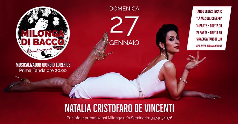 MILONGA DI BACCO & WORKSHOP NATALIA CRISTOFARO DE VINCENTI