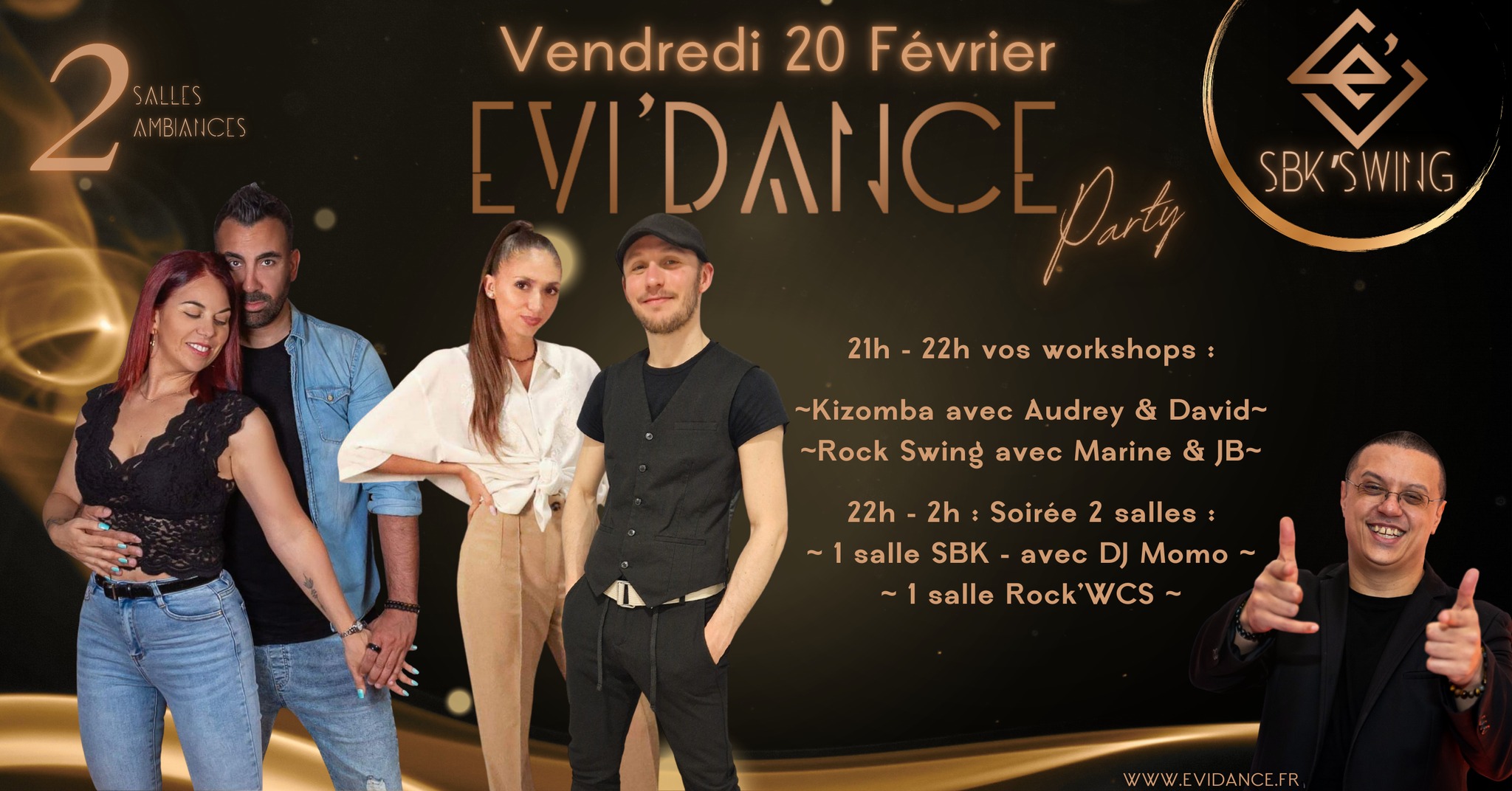 Evi'Dance Party - Workshops + Soirée 2 salles - 20 Février