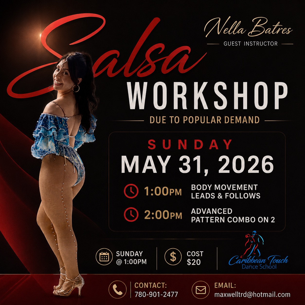 Salsa on2 workshop with Nella Batres at Caribbean touch studio